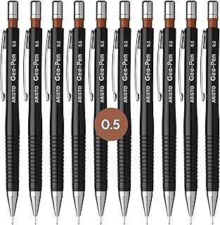 Aristo AR85005 Geo-Pen 0.5 - Portaminas (HB, 10 unidades), color negro