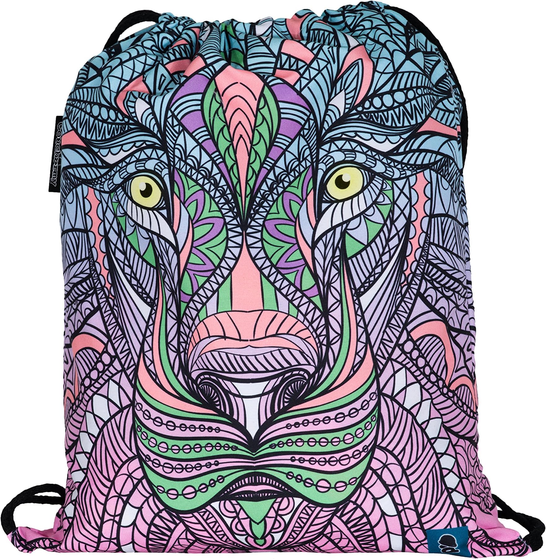 CoucharmyJahn2 Mandala Kaleidoscope Dream Catcher Sports Bag Gym Bag Fabric Bag Backpack Hipster Bag Various Designs Approx. 34 x 40 cm