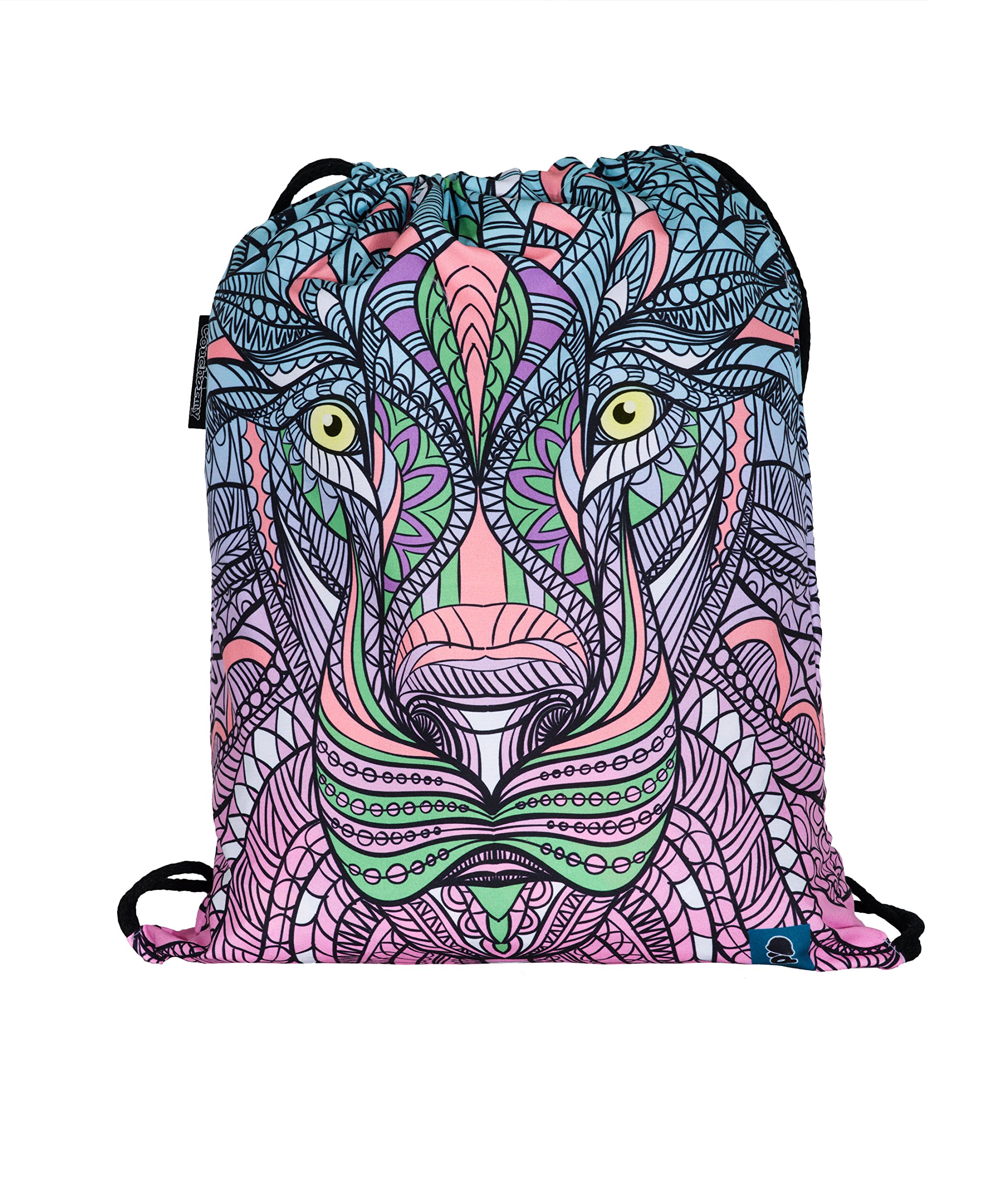 CoucharmyJahn2 Mandala Kaleidoscope Dream Catcher Sports Bag Gym Bag Fabric Bag Backpack Hipster Bag Various Designs Approx. 34 x 40 cm