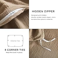 Vista 7 de SE SOFTEXLY Funda de Edredón de Muselina Tamaño Queen, Juego de Funda de Edredón de Algodón 100% Lavado, Funda de Edredón Ultra Suave Tipo Lino, 3