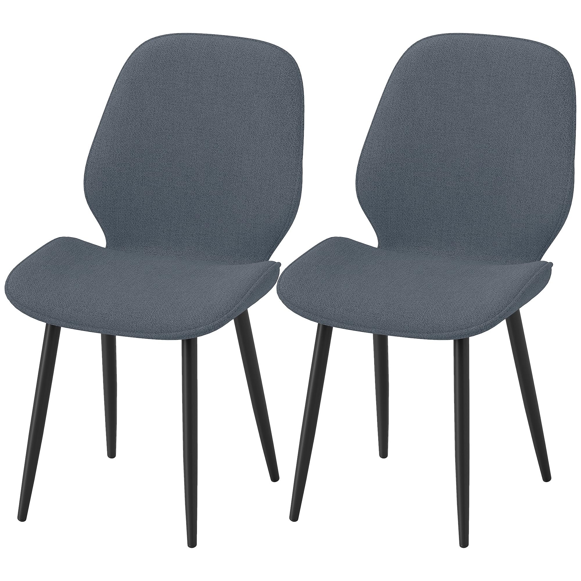 HOMCOM Set 2 Sedie da Pranzo Moderne, 46x56x86 cm, Nero e Grigio