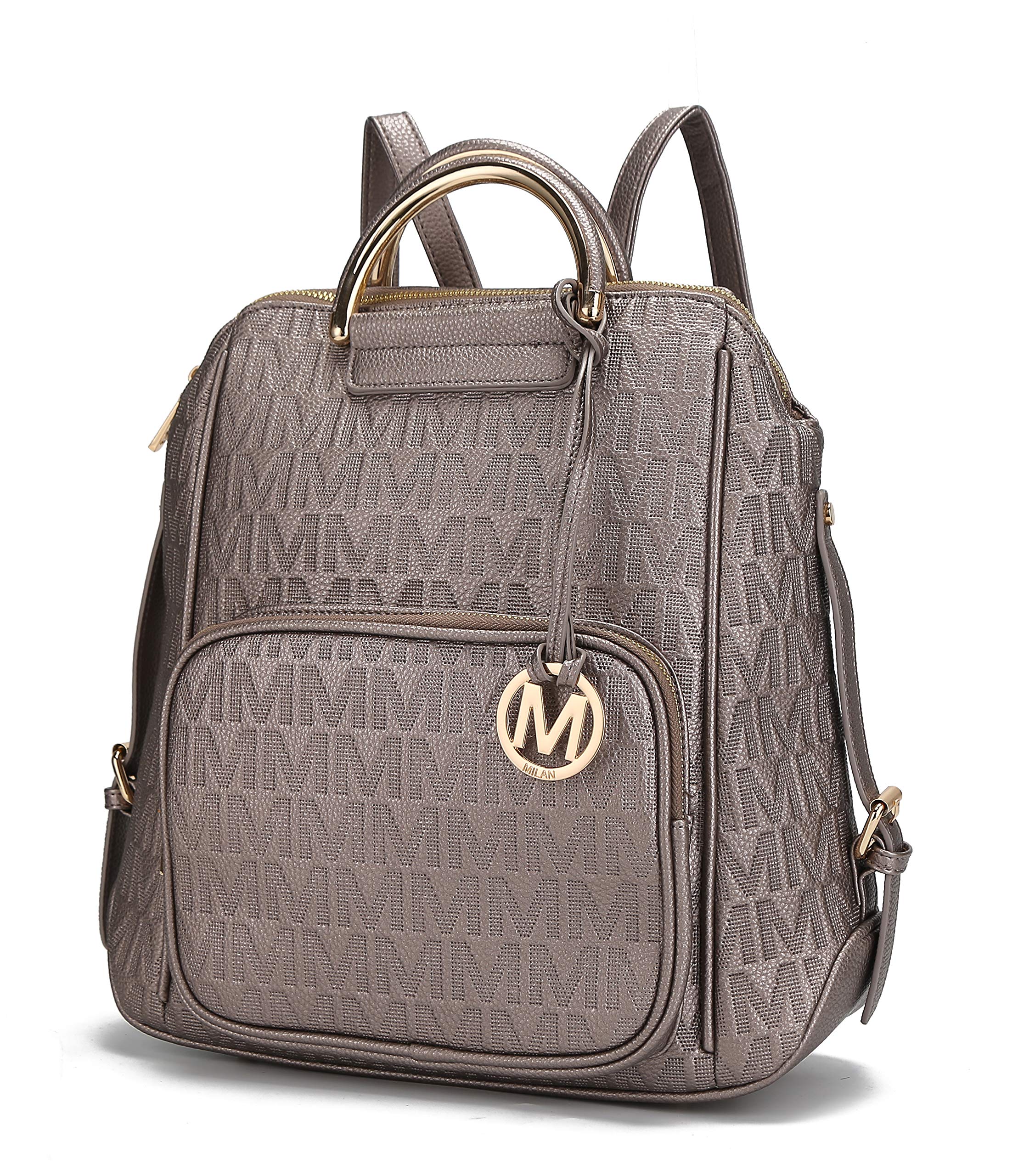 Mia K Collection PU Leather Backpack Purse for Women & Teen Girls - Ladies Fashion Travel - Big Bookbag Top-Handle