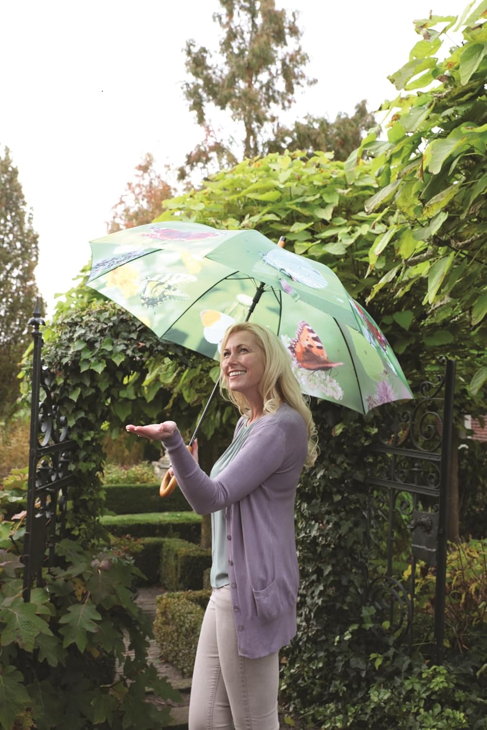Esschert Photo Print Umbrella Butterflies Design Polyester Apparel Accessories