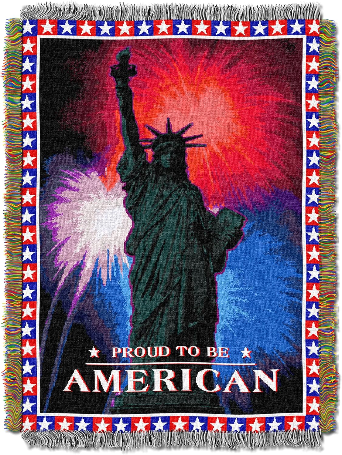 NORTHWEST Operation Hat Trick Woven Tapestry Throw Blanket, 48" x 60", Tonal Pride