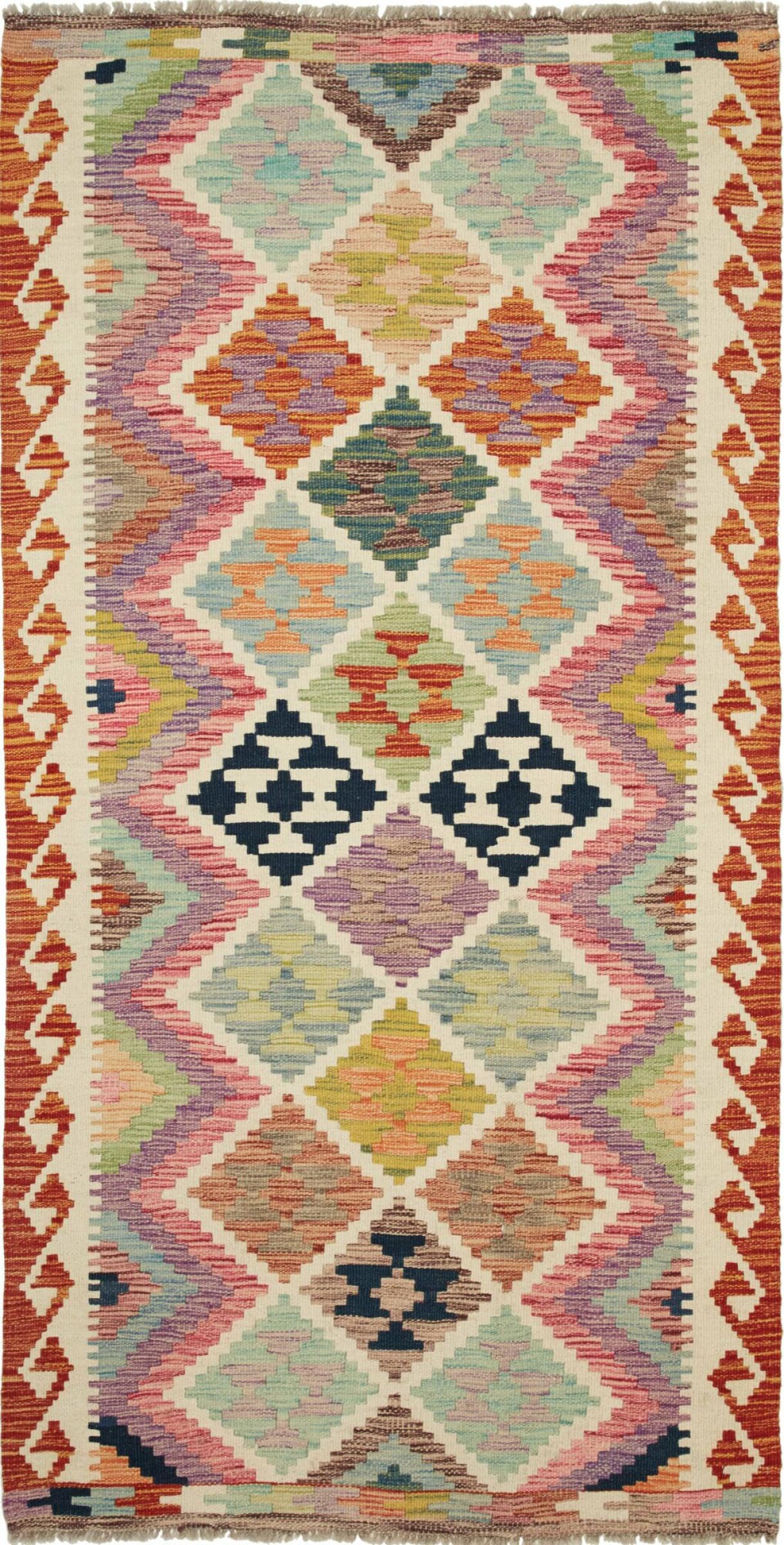 Tapis de course Kilim Afghan en laine pour réchauffer votre entrée
