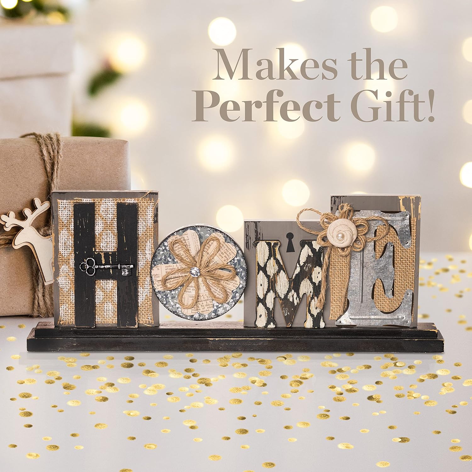 Young's Wood and Multi Media Home Table Top Sign, 17.75", Multicolor