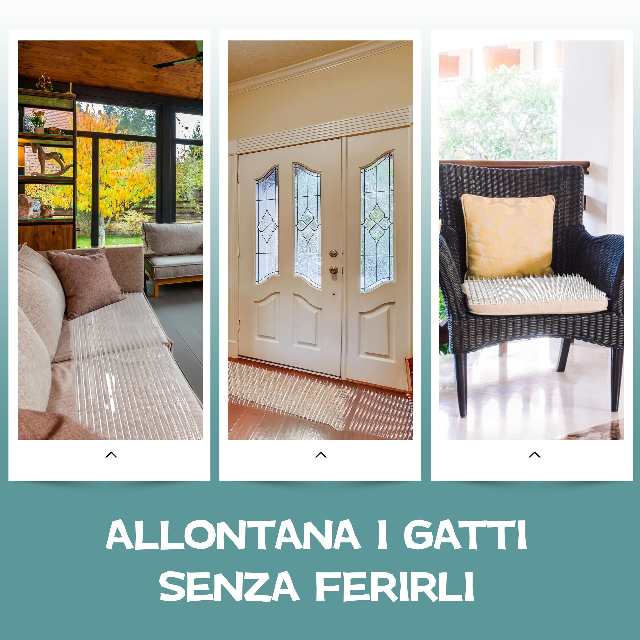 Tappetino Repellente per Gatti 12 Pezzi – Repellente per Gatti Durevole per Uso Interno ed Esterno per Giardini, aiuole e balconi