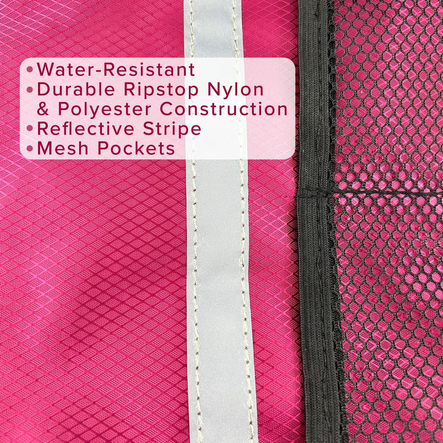AlveyTech Deluxe Universal Folding Walker Bag (Berry) - Large Capacity Durable Ripstop Rollator Organizer Bags with Multiple Pockets, Manual Rollator Storage, Durable Medical Mobility Accessories