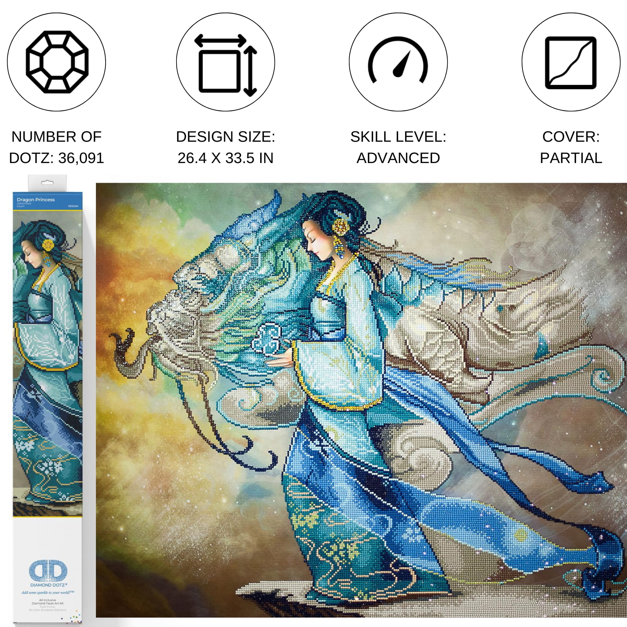DIAMOND DOTZ Painting Kit: Advanced, DD15, Dragon Princess, 85x67cm - Image 2