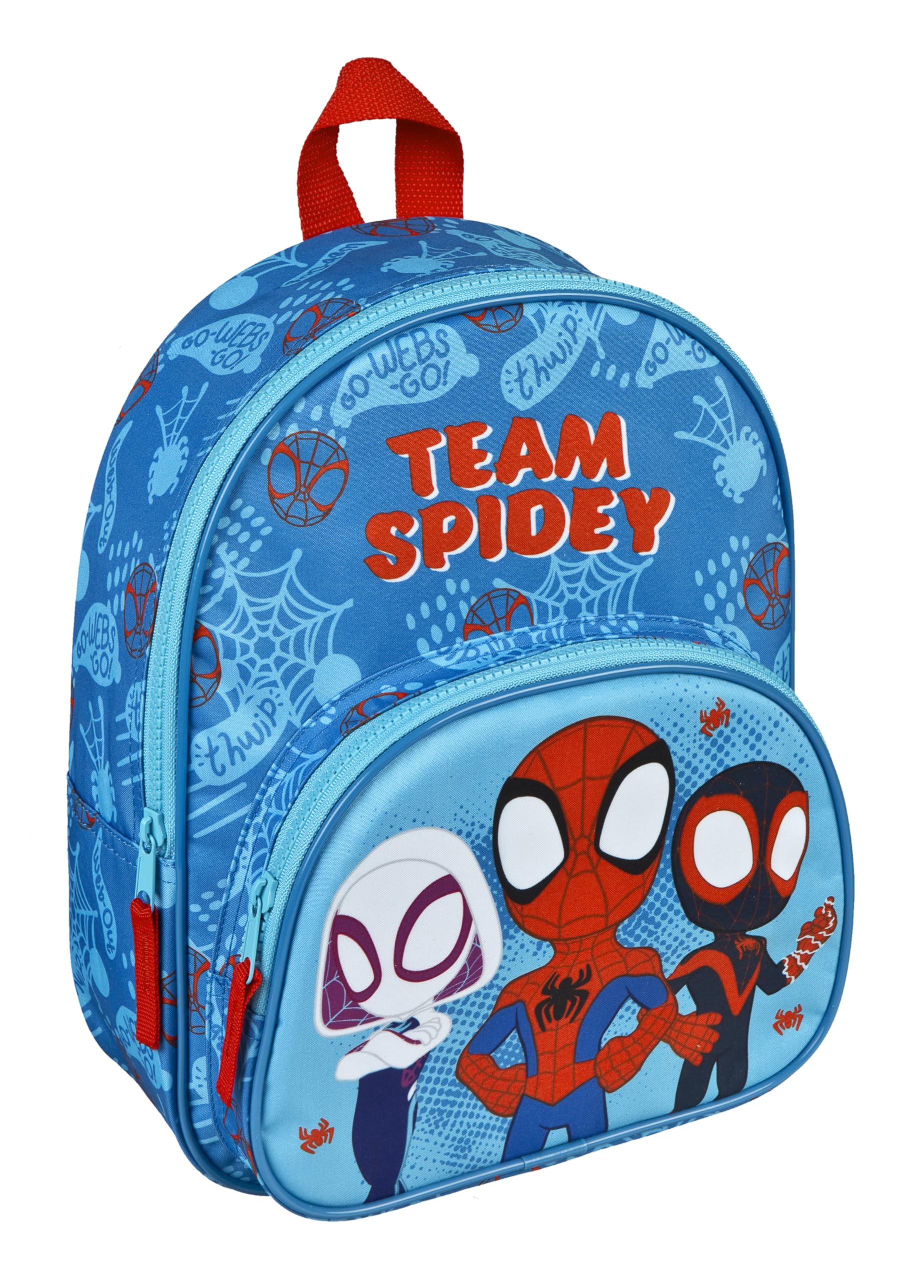 Undercover - Zaino per bambini Spidey - con tasca frontale - per la scuola materna, il tempo libero e i viaggi - resistente e pratico - per bambini dai 4 anni in su