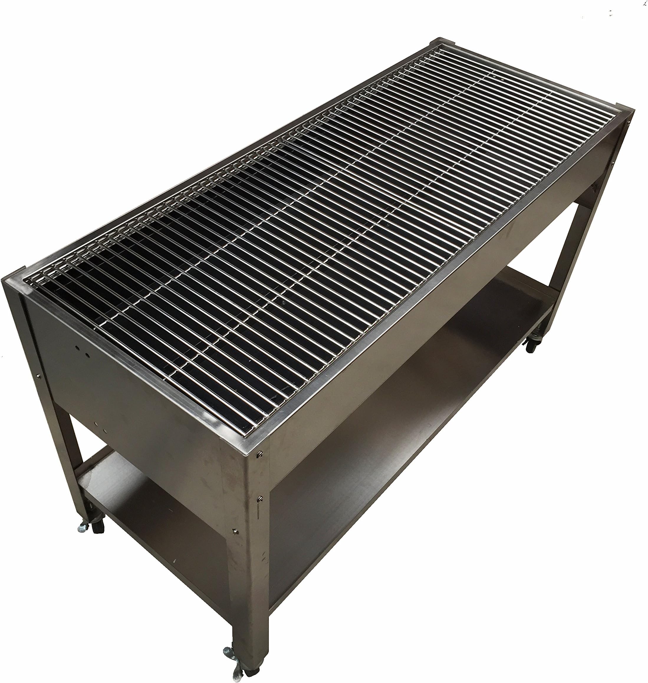 SunshineBBQs Large Catering Commercial Charcoal BBQ with 6mm Stainless Steel Grills 121cm x 50cm