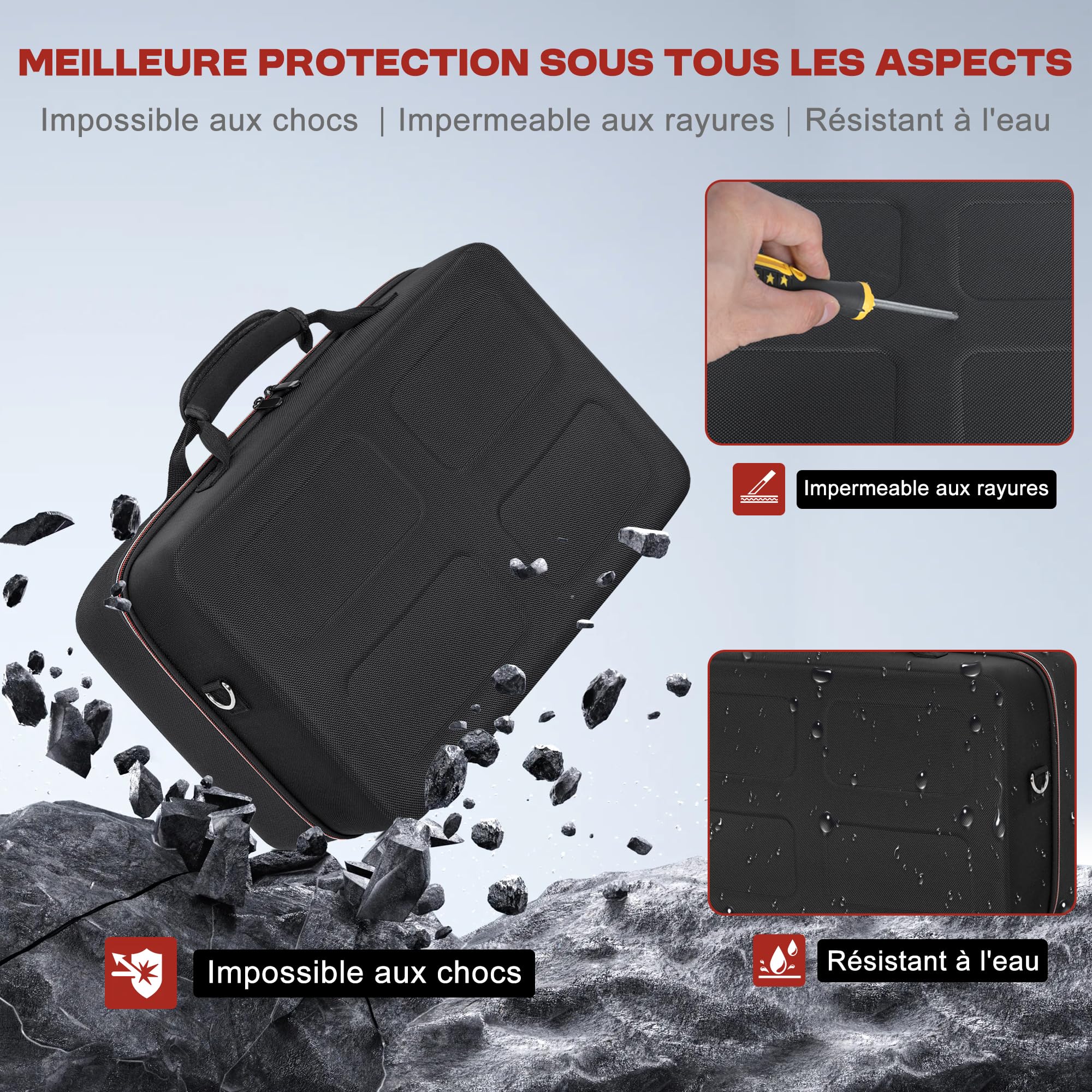 OUUTMEE Sac de Transport pour PS5, Résistant Aux Chutes, Étanche, Noir