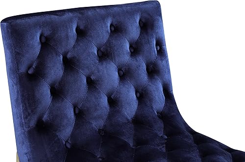 Miniatura 13 de Iconic Home Moriah - Silla decorativa elegante y elegante de terciopelo copetudo, cojín de felpa con acabado de latón, marco de metal pulido,