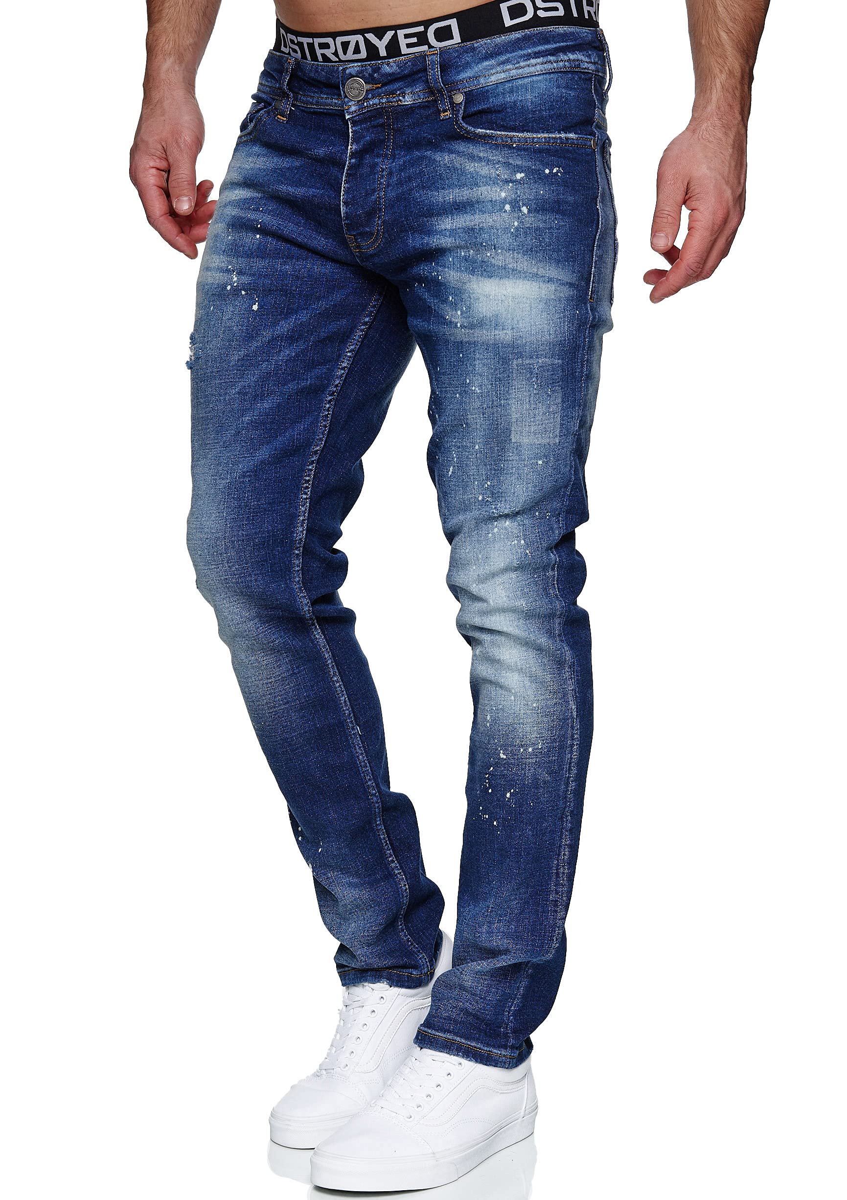 MERISH Jeans Herren Slim Fit Stretch Jeanshose Designer Hose Denim 9148-2100 - 5