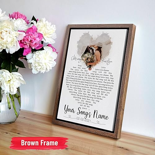 Vista 104 de H-DEWALL Letras de canciones personalizadas con marco, arte de pared musical personalizado para él, decoración sentimental y regalo inspirador