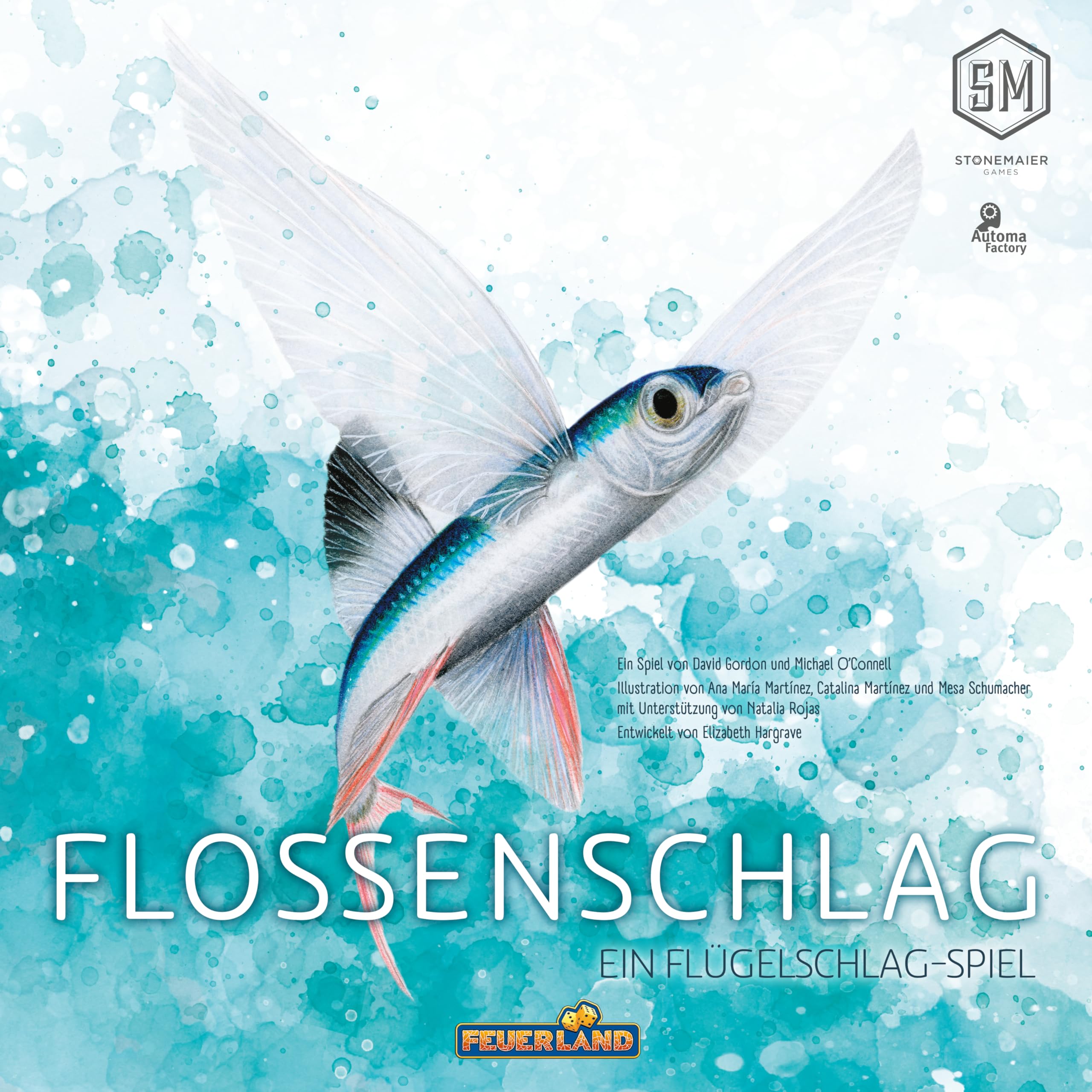 Feuerland: Flossenschlag - Kennerspiel für 1-5 Personen ab 10 Jahre | Ein Flügelschlag-Spiel mit Fischen, Gesellschaftsspiel, wunderschöne Illustrationen, Aufbauspiel, Ressourcenmanagement