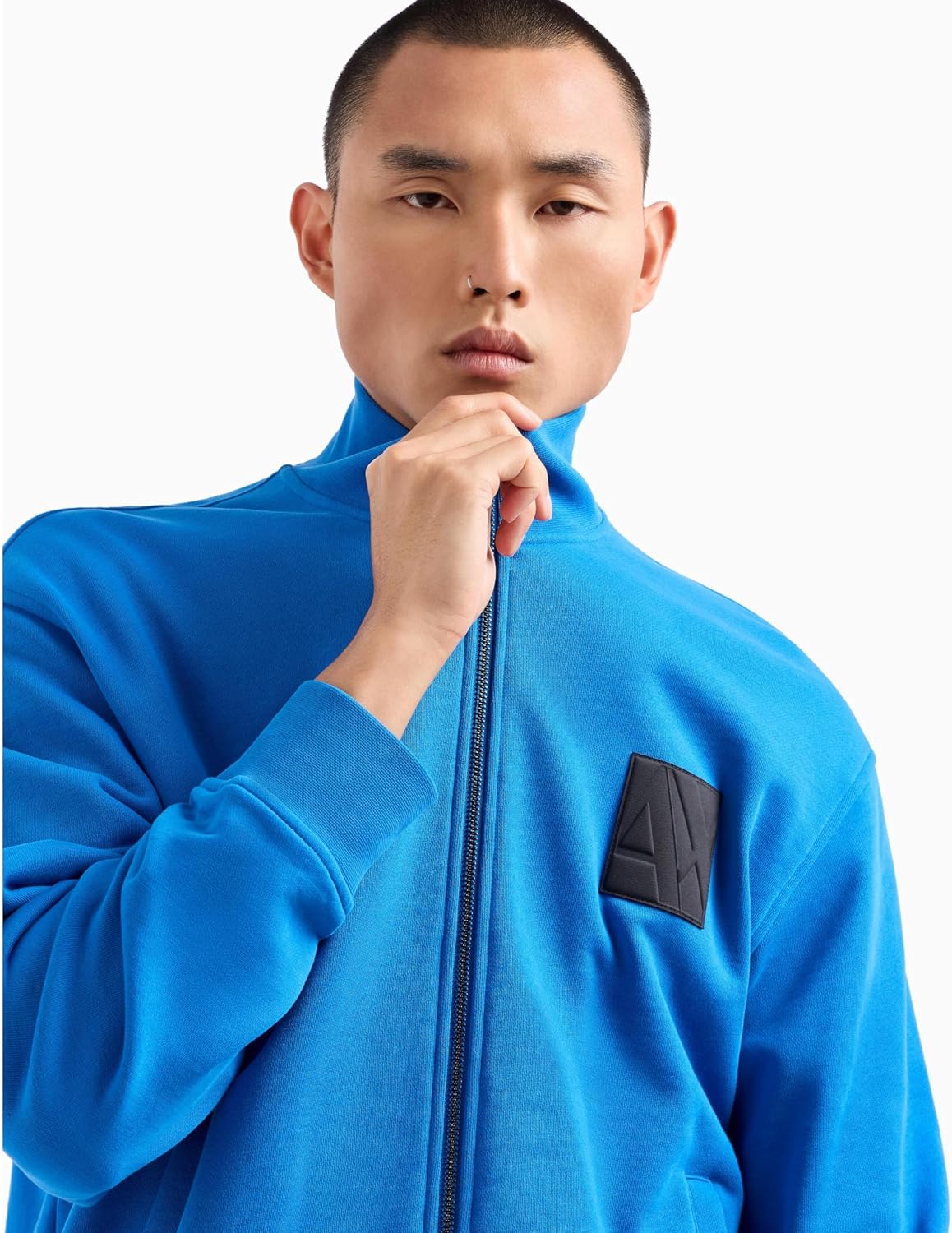 Armani Exchange mens Logo Cotton French Terry Full Zip Sweatshirt - Image 4