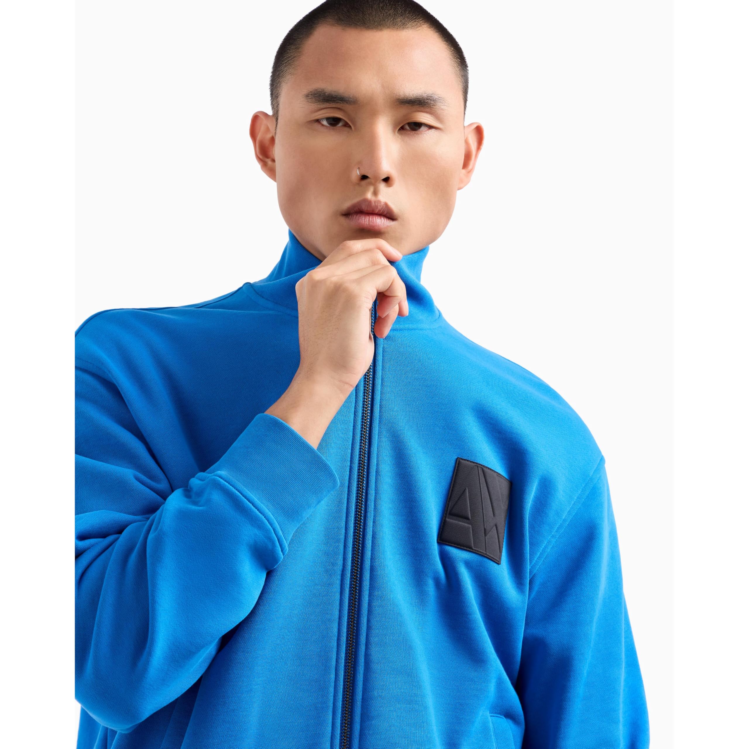 Armani Exchange AX Logo Cotton French Terry Full Zip Sweatshirt Maglia di Tuta Uomo