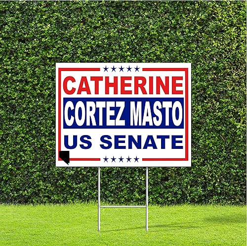 Cartel de Catherine Cortez Masto con estaca de metal H de metal