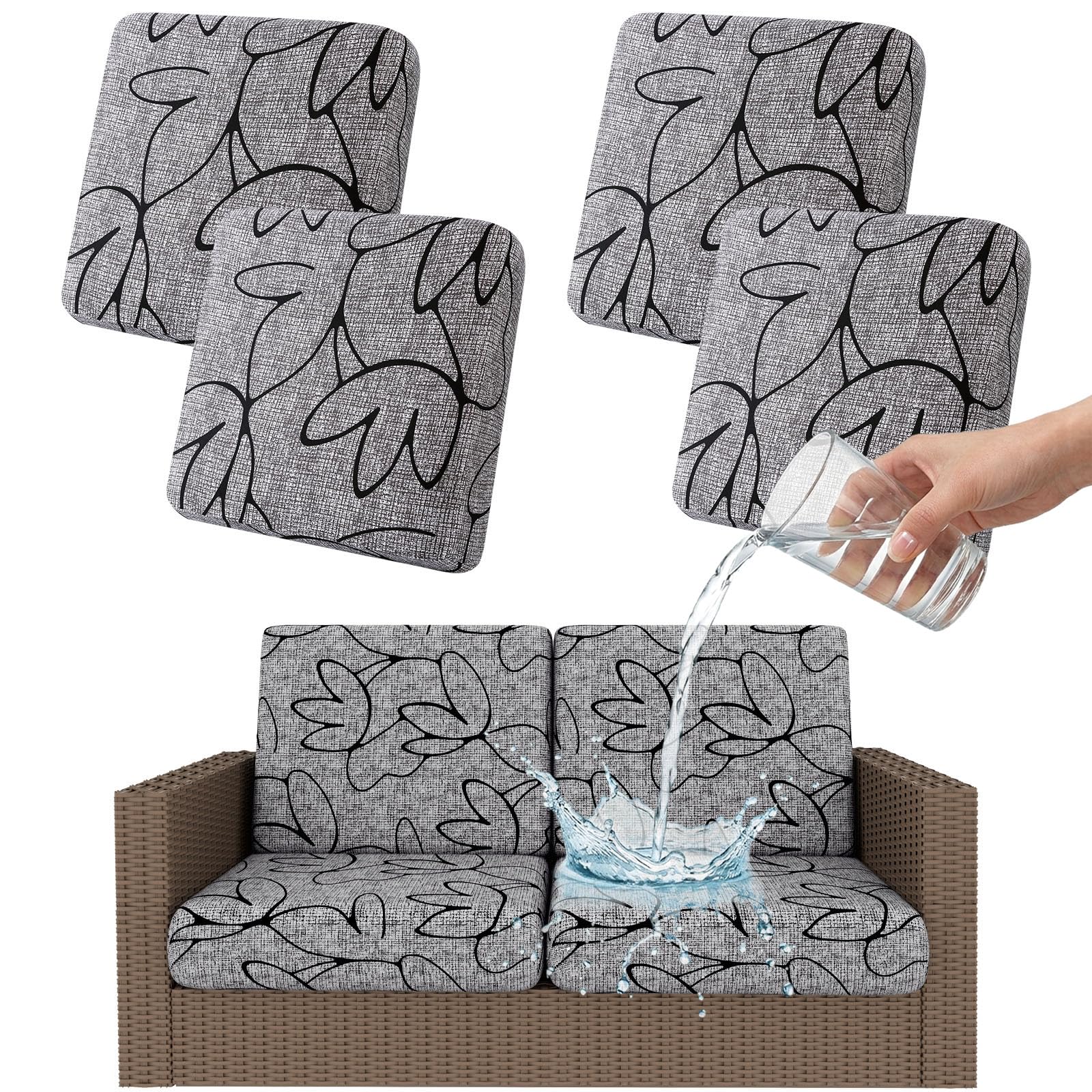 Smiry Waterproof Patio Cushion Covers, Stretch Outdoor Furniture Covers