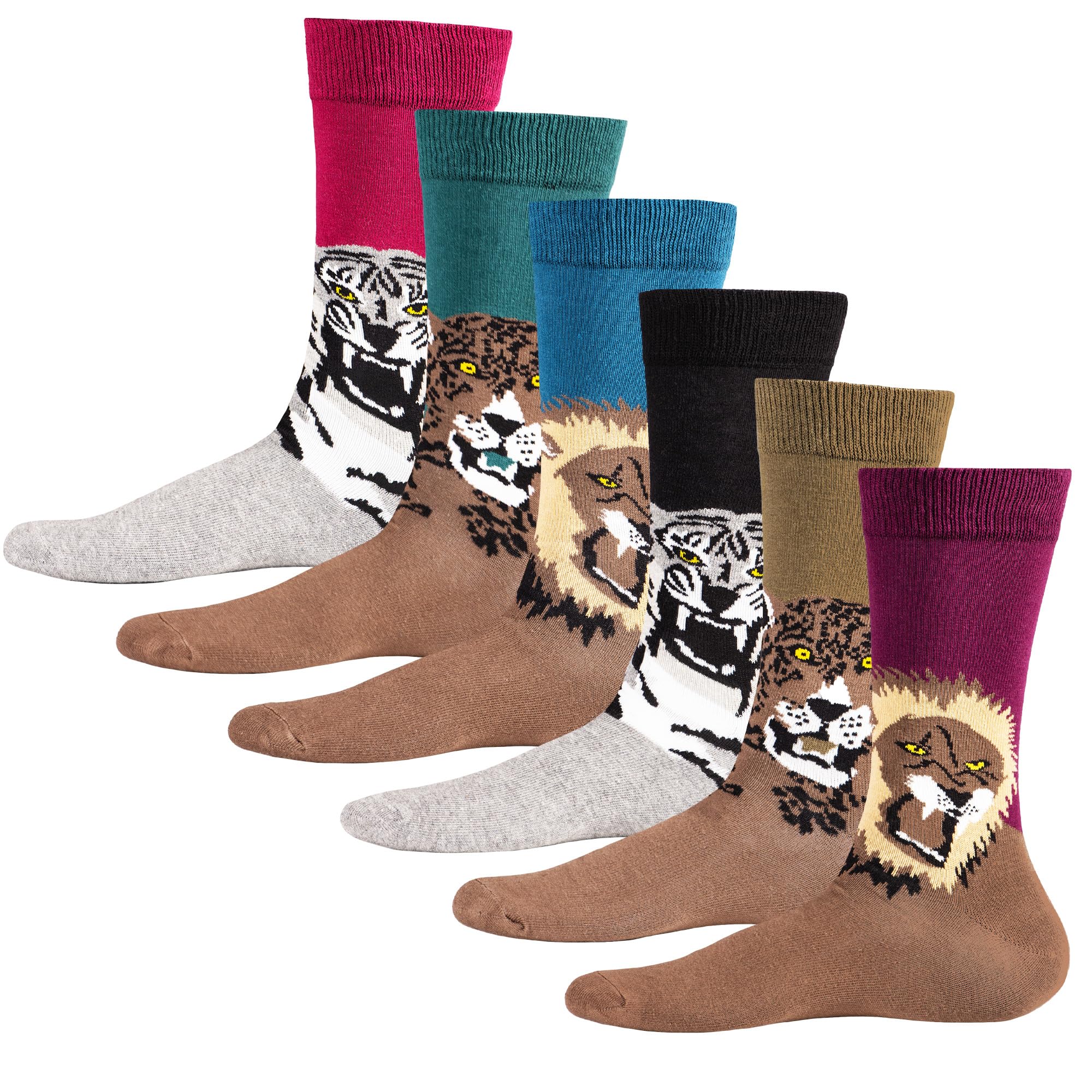 Soxy Men's Multi 6 Pack Animal Socks ,Colour, Uk 6-11 (Eu 39-45)