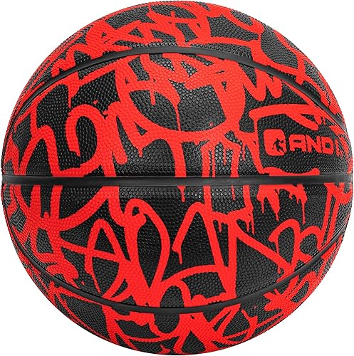 AND1 Fantom Graffiti Rubber Basketball - Streetball for Indoor and Outdoor Use, Deep Channel Construction and Durability