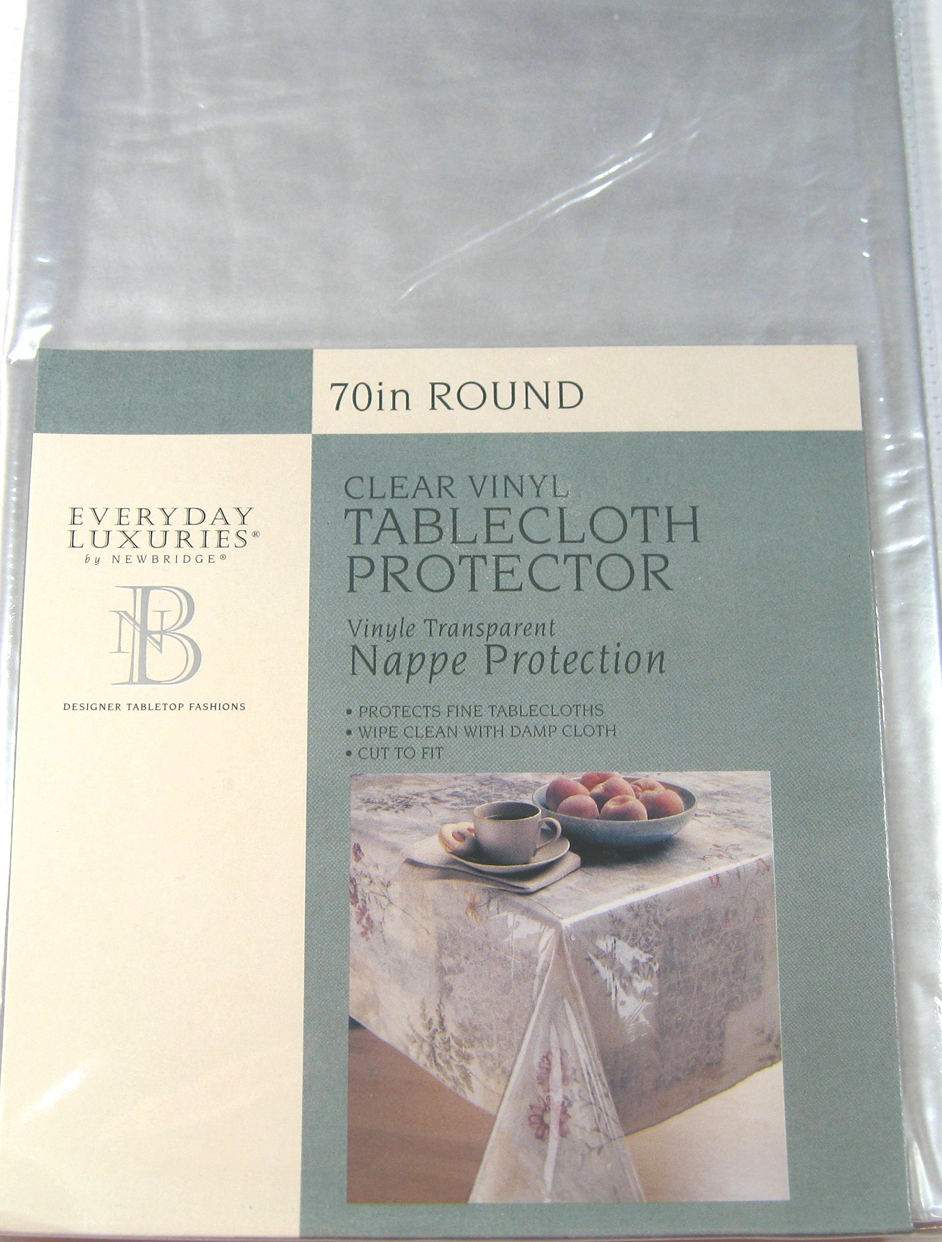 Everyday Luxuries Clear Vinyl Tablecloth Protectors- By Elrene- Assorted Sizes- Oblong/Oval 70 Round