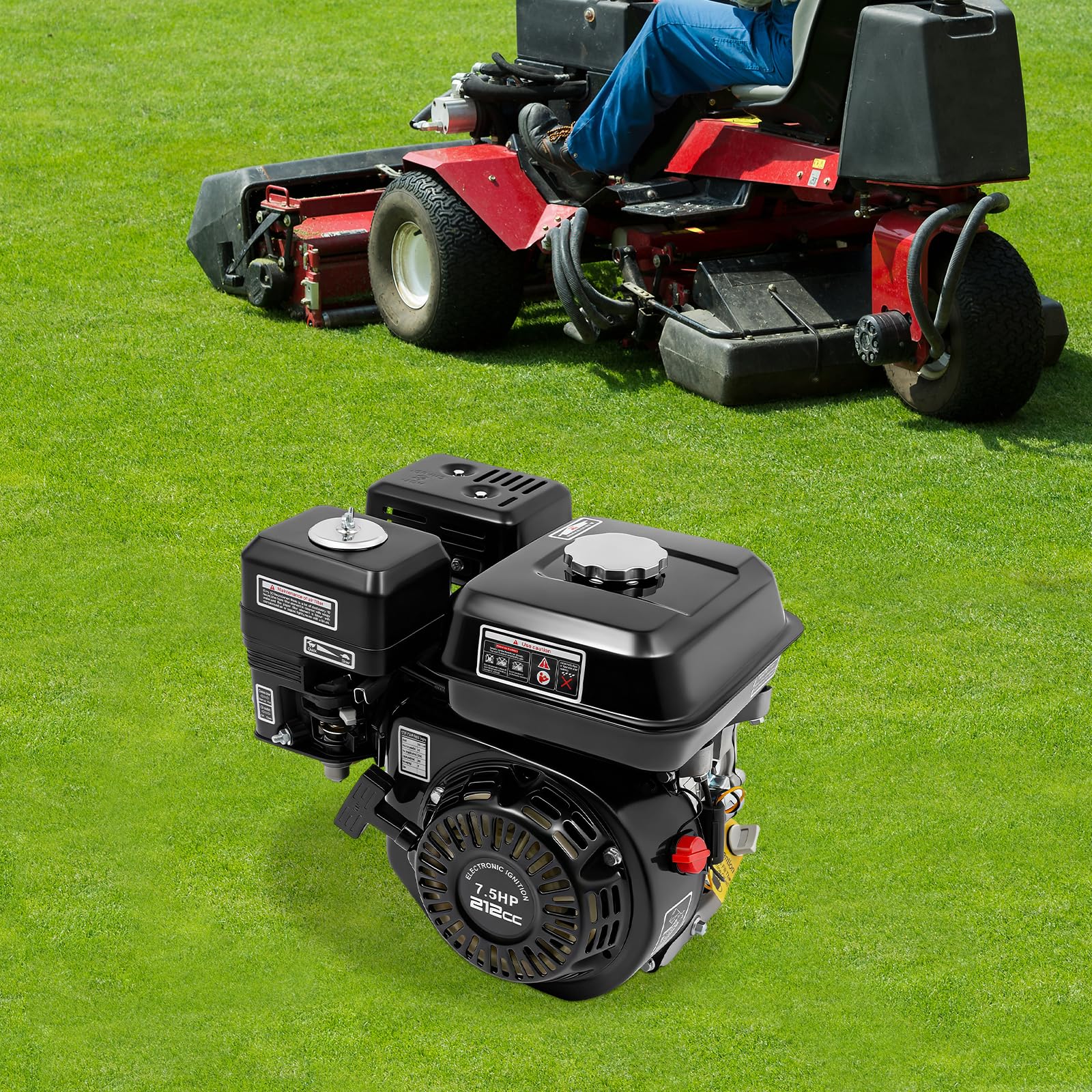 Moteur à essence 4 temps 7,5 CV 212 cc avec 3600 tr/min, moteur monocylindre OHV avec arbre de 20 mm, démarrage manuel, réservoir de 3,6 l, pour kart, générateur et tondeuse à gazon