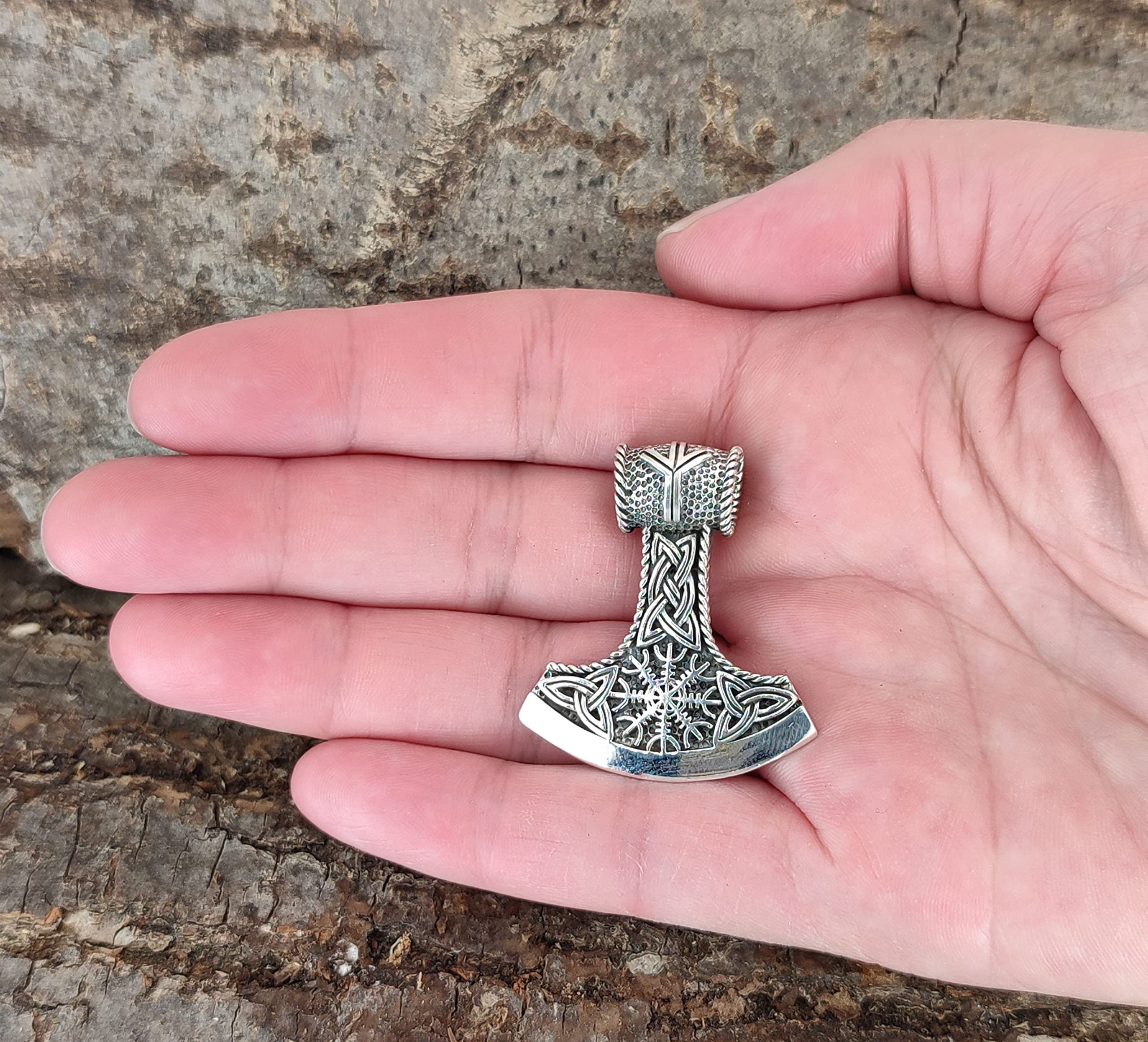 Kiss of Leather Thorshammer Anhänger aus 925 Sterling Silber Nr. 379