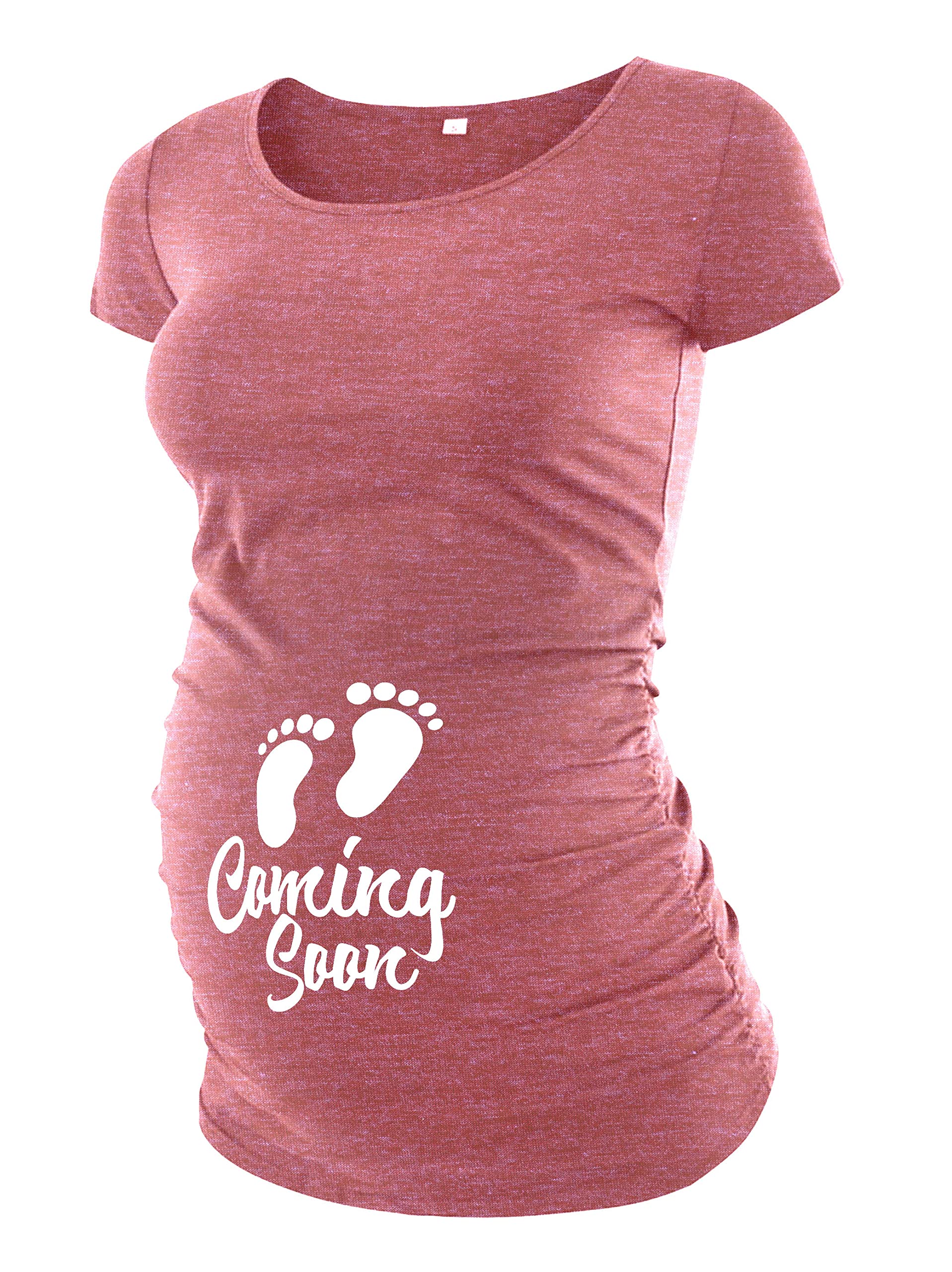 DecrumHeather Pink قميص الأمومة قمصان الأمومة قميص الحمل قميص حامل - Pregnant Shirts for Women [40022205-AK] | Coming Soon, XL