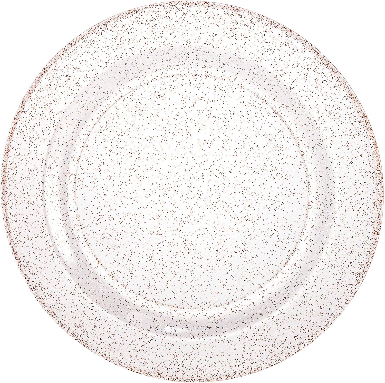 Rose Gold Glitter Plastic Dinner Plates 9", Transparent