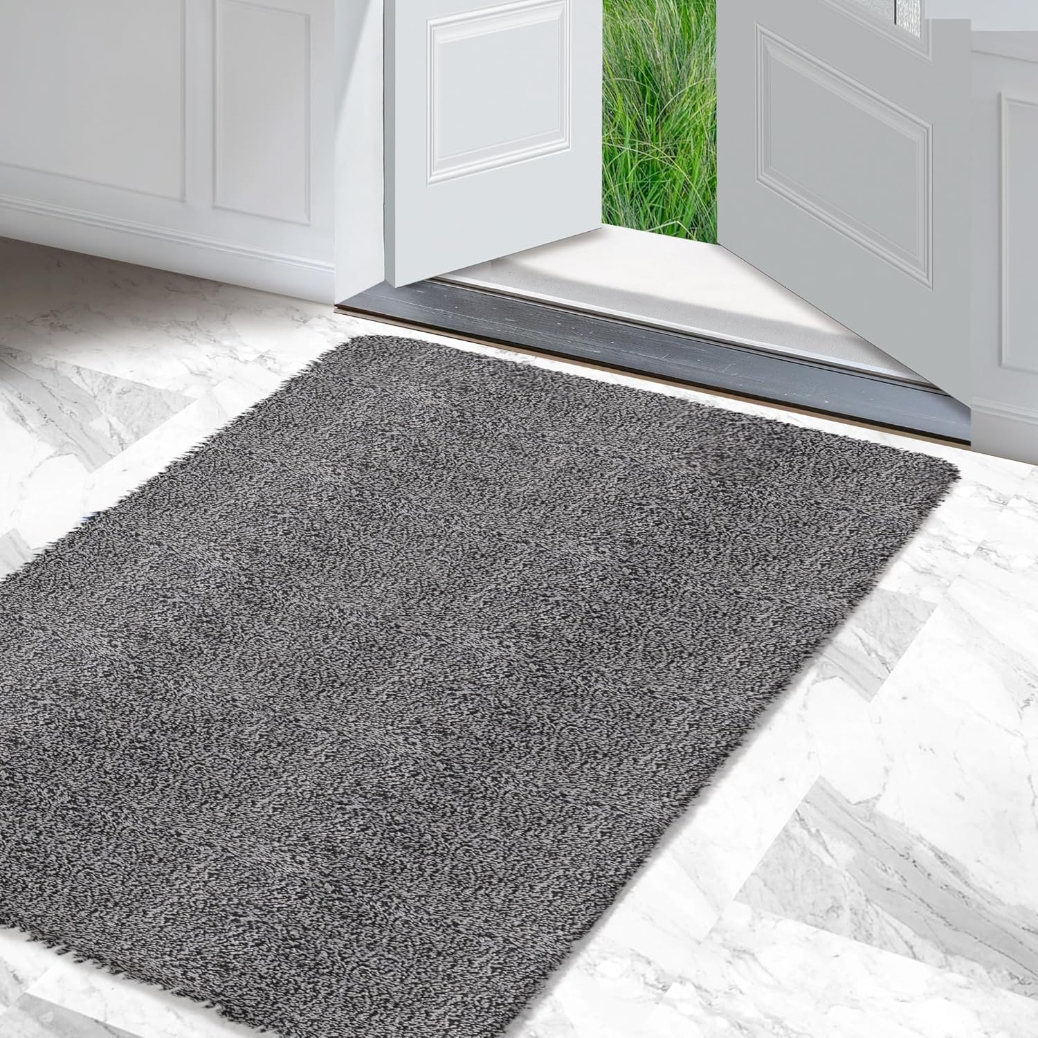 Premium Microfiber Indoor Door Mat  36"x60" Washable Entry Mat, Non-Slip, Waterproof Backing, Super Absorbent, Low Profile Entryway Doormat for Indoor Entrance