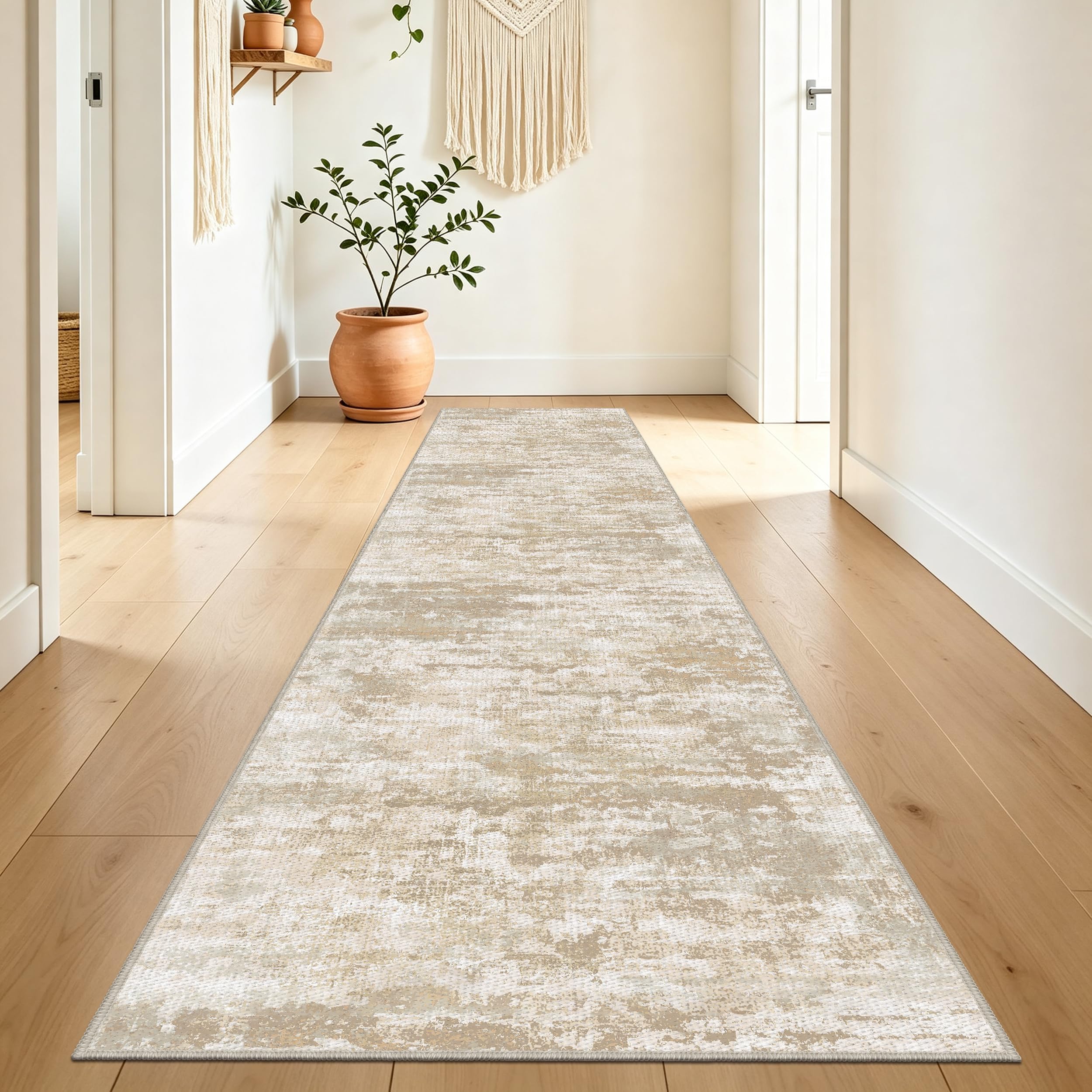 TTelephant 2x8 Abstract No-Pile Runner Rug