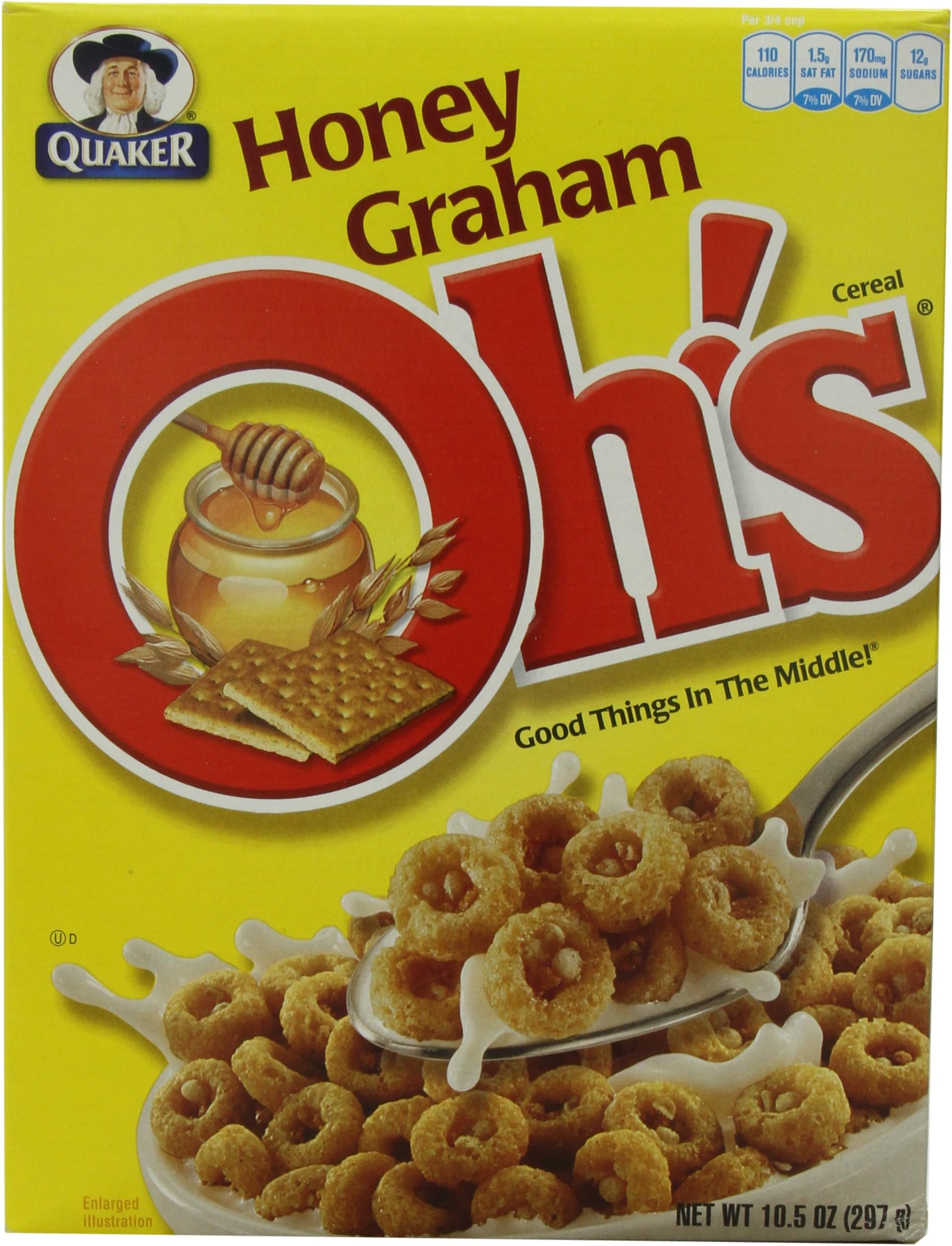Quaker Oh's Honey Graham, 10.5-Ounce Boxes (Pack of 6)