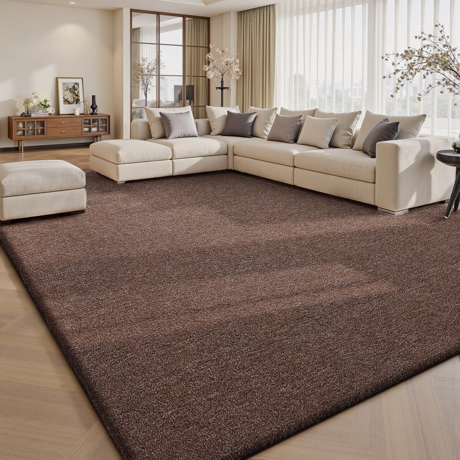 Treeboy Rugs Living Room 200x300 cm – Coffee Extra Large Modern Short Pile Area Rug, Anti-Slip Machine Washable Carpet for Bedroom Office Kids Room Home Decor — image 1