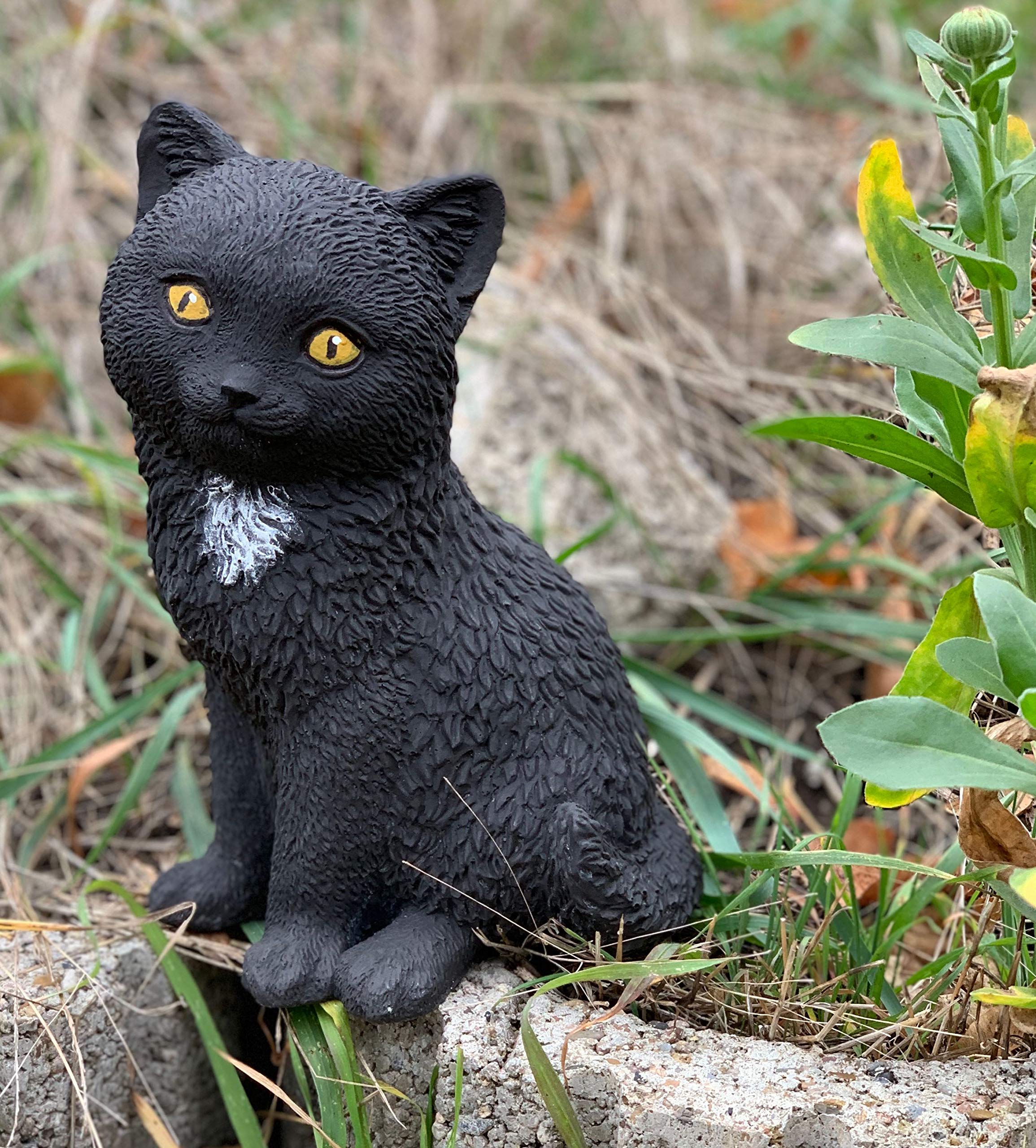 Stoneandstyle Statue De Chat Salem En Pierre Noire Résistante