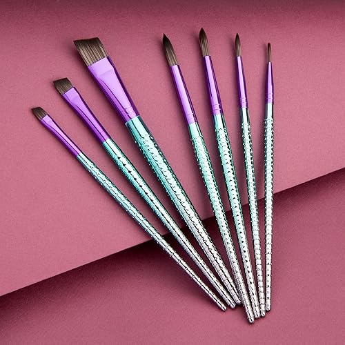 Miniatura 3 de Royal & Langnickel Mythos, 7 piezas Mermaid 203 variedad de pinceles para manualidades para todos los soportes de pintura, incluye pinceles