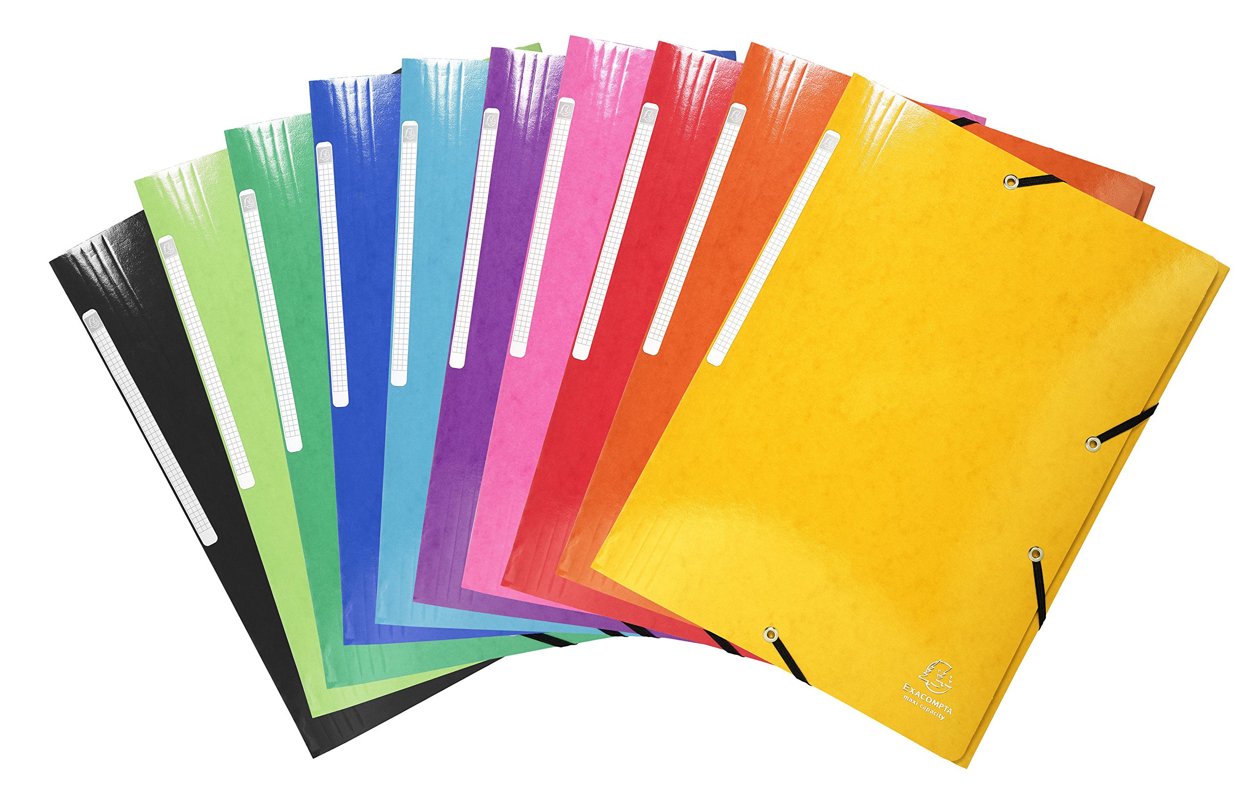 25x Exacompta A4 Document Folders  Wallets 3-Flap Files with Elastic Straps VAT