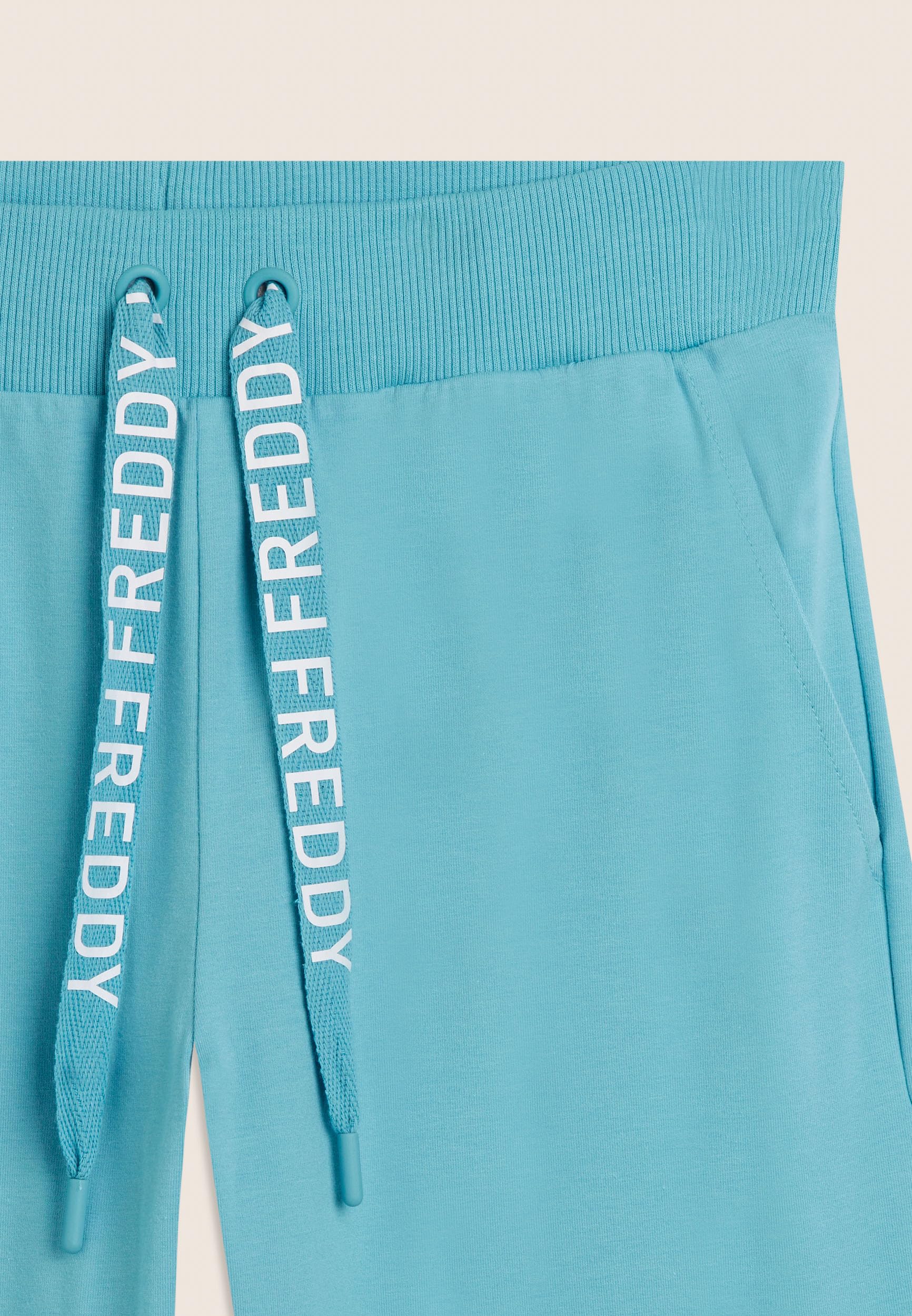 FREDDY - Pantaloni Corsaro con Fondo Stondato E Logo, 92% Cotone 8% Elastan