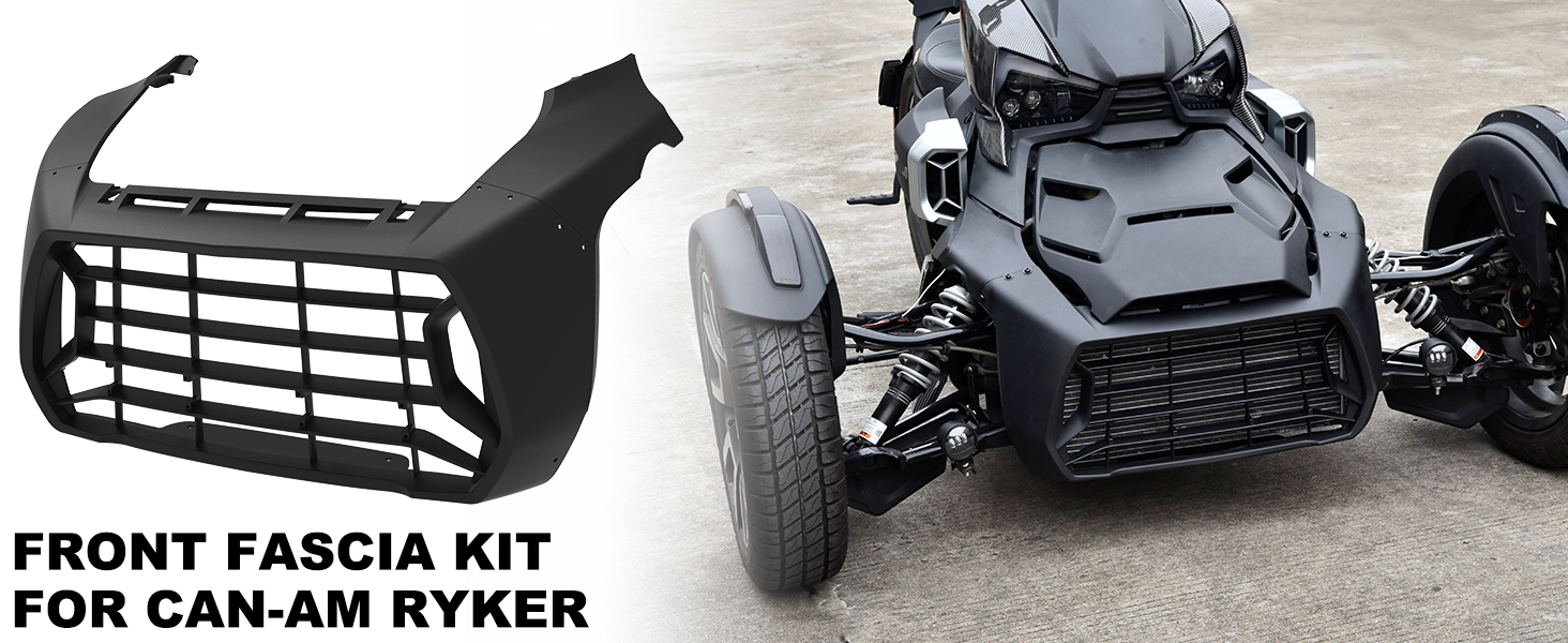 SAUTVS Front Fascia for Can-Am Ryker, Black Combination Front