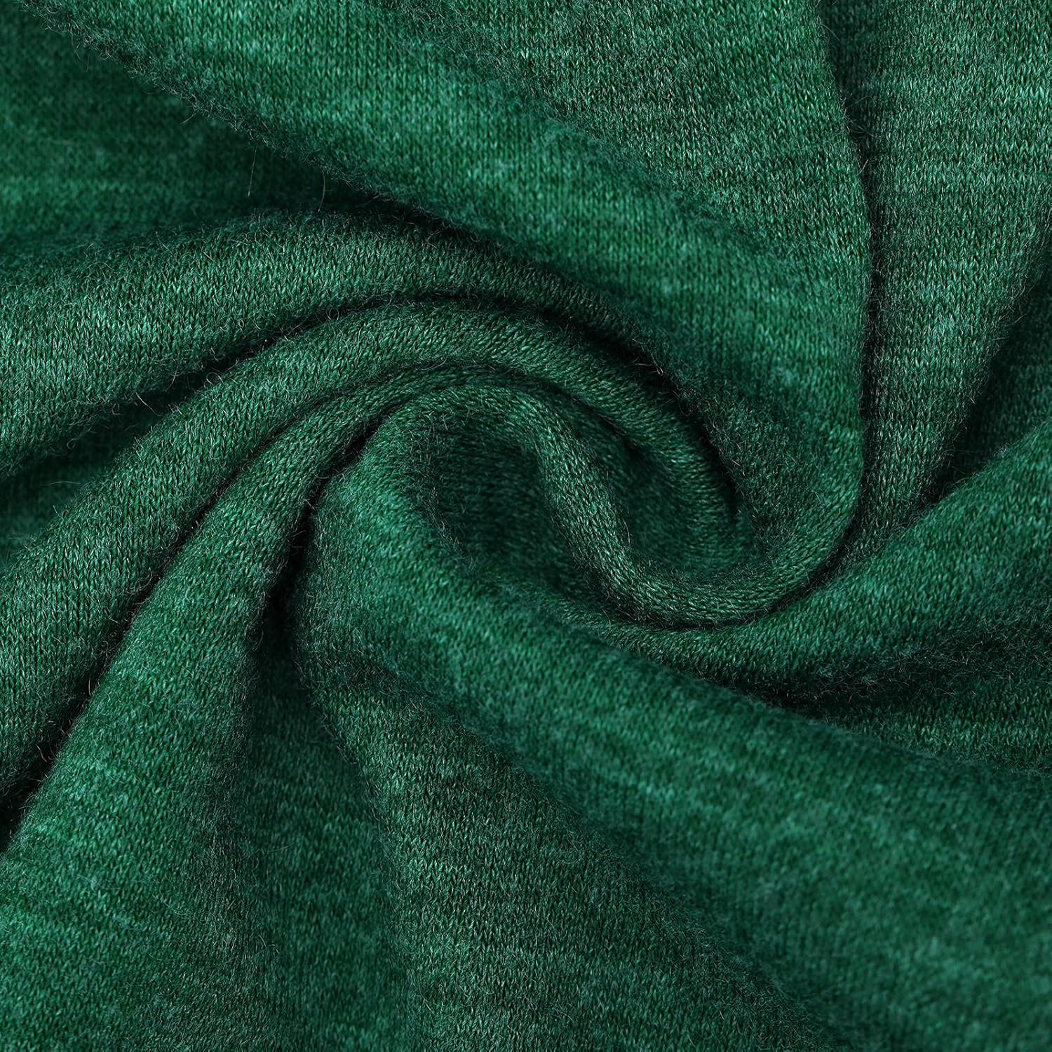 FeelinGirl Women's Long Sleeve V Neck Tops Button Up Ruffle Babydoll Tunic Tops Green