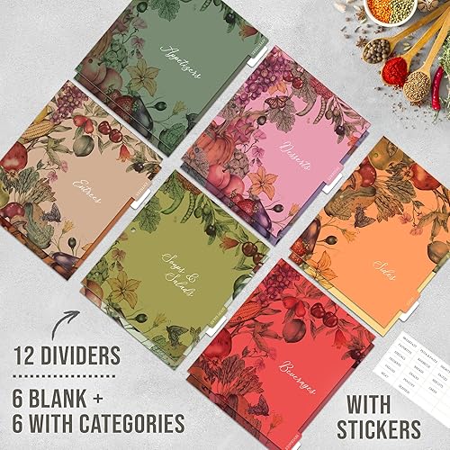 Miniatura 5 de Libro de recetas para recetas propias para entretener y deleitar Carpeta de 3 anillos 8.5x11 página completa con fundas protectoras transparentes