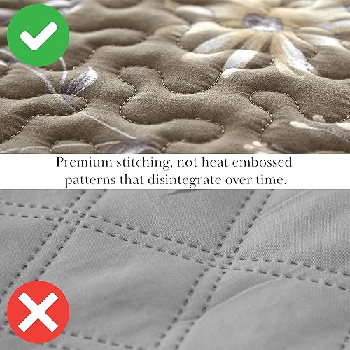 Miniatura 6 de Southshore Fine Living, Inc. Edredones de gran tamaño para cama King, juego de ropa de cama ligero, colcha floral, juego de colcha de 3 piezas con