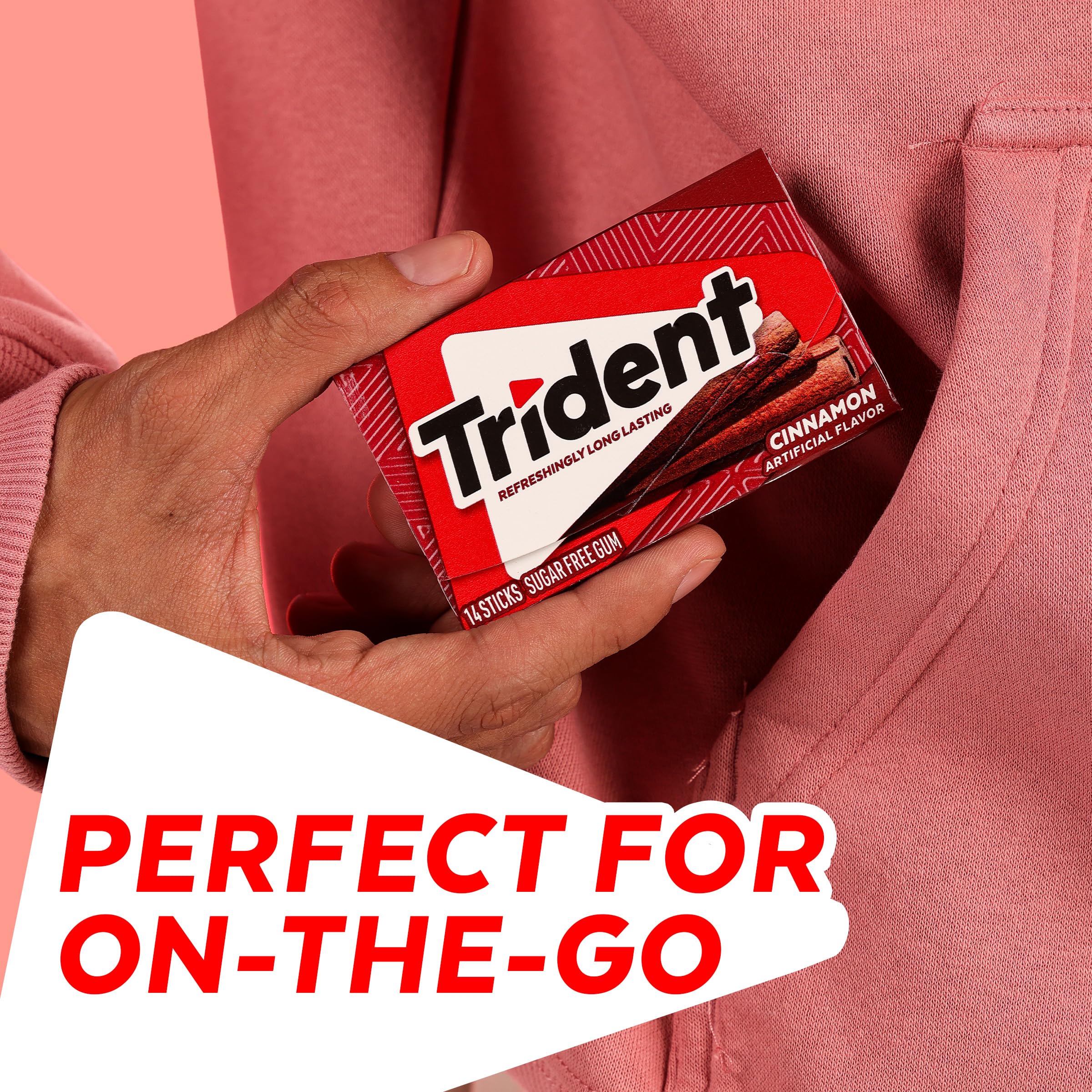 Trident Cinnamon Sugar-Free Chewing Gum 12 Packs of 14 Pieces 168 Total Pieces | Chewing Gum with Xylitol Perfect for Long Lasting Fresh Breath at School Work & Travel product thumbnail 6