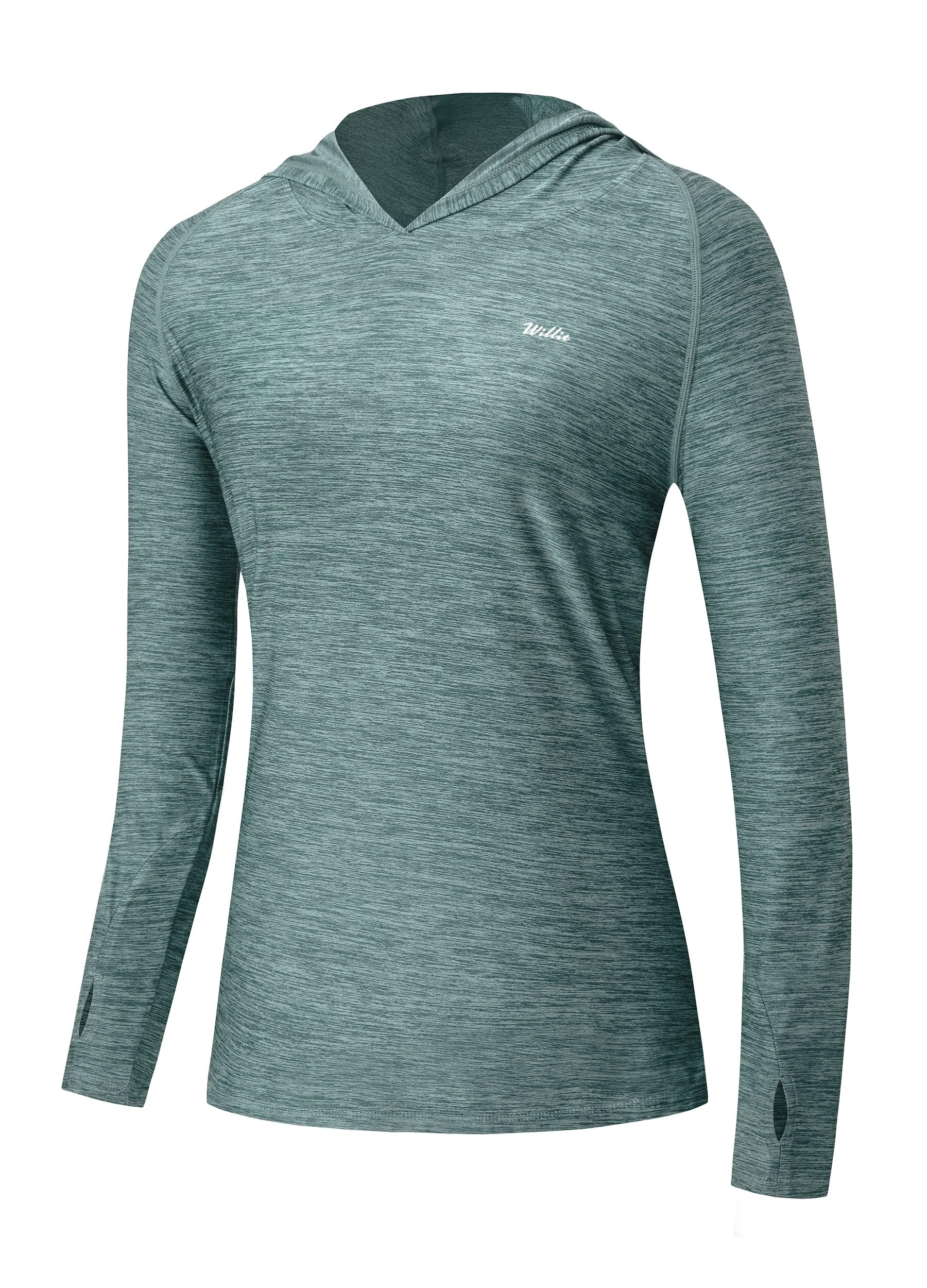 Willit Women's UPF 50+ Sun Protection Hoodie SPF Shirt Long Sleeve Hiking Fishing Outdoor Shirt Lightweight Hoodie