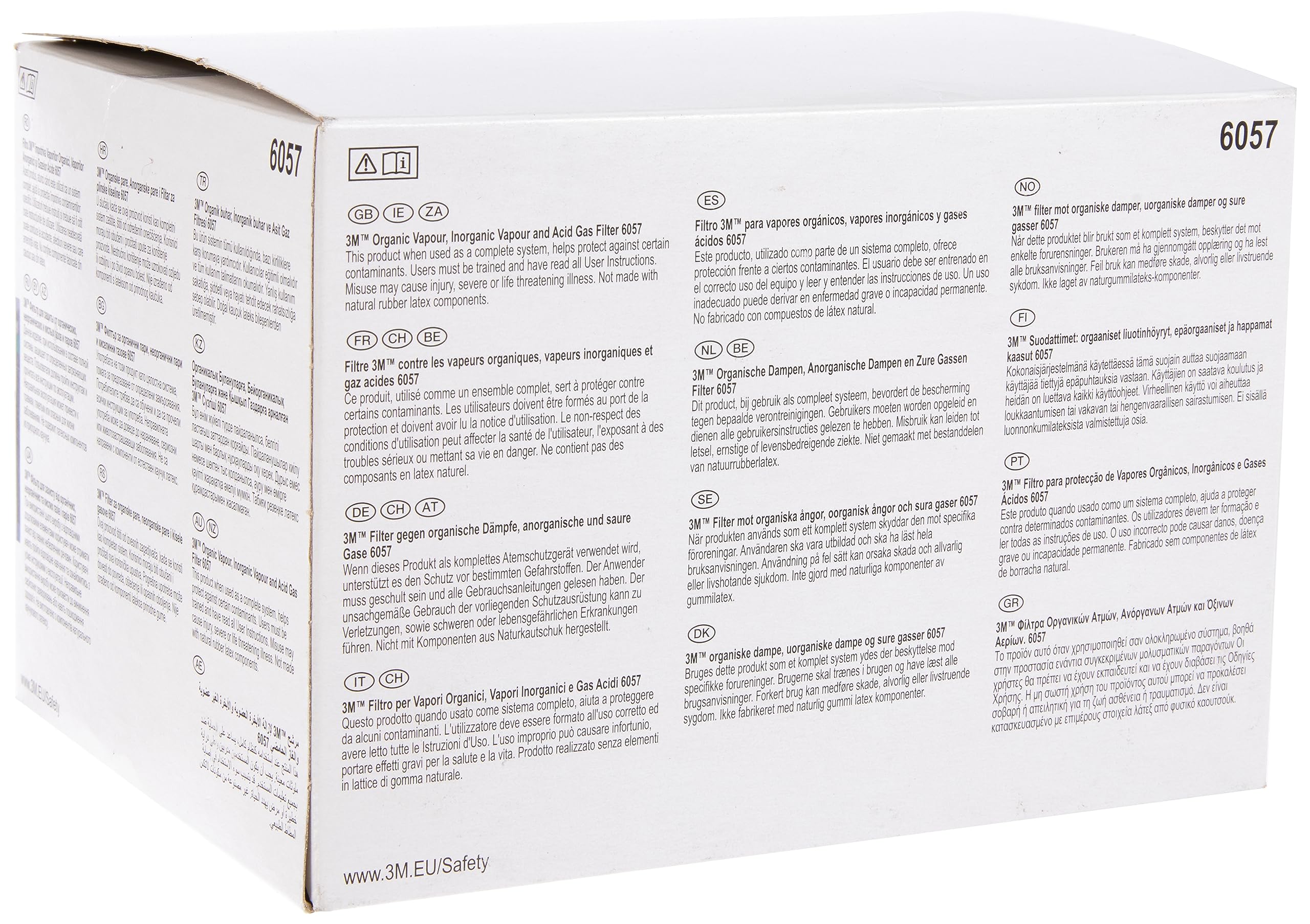 3M™ 6057 Filtro para vapores orgánicos ABE1 - Unid: 8