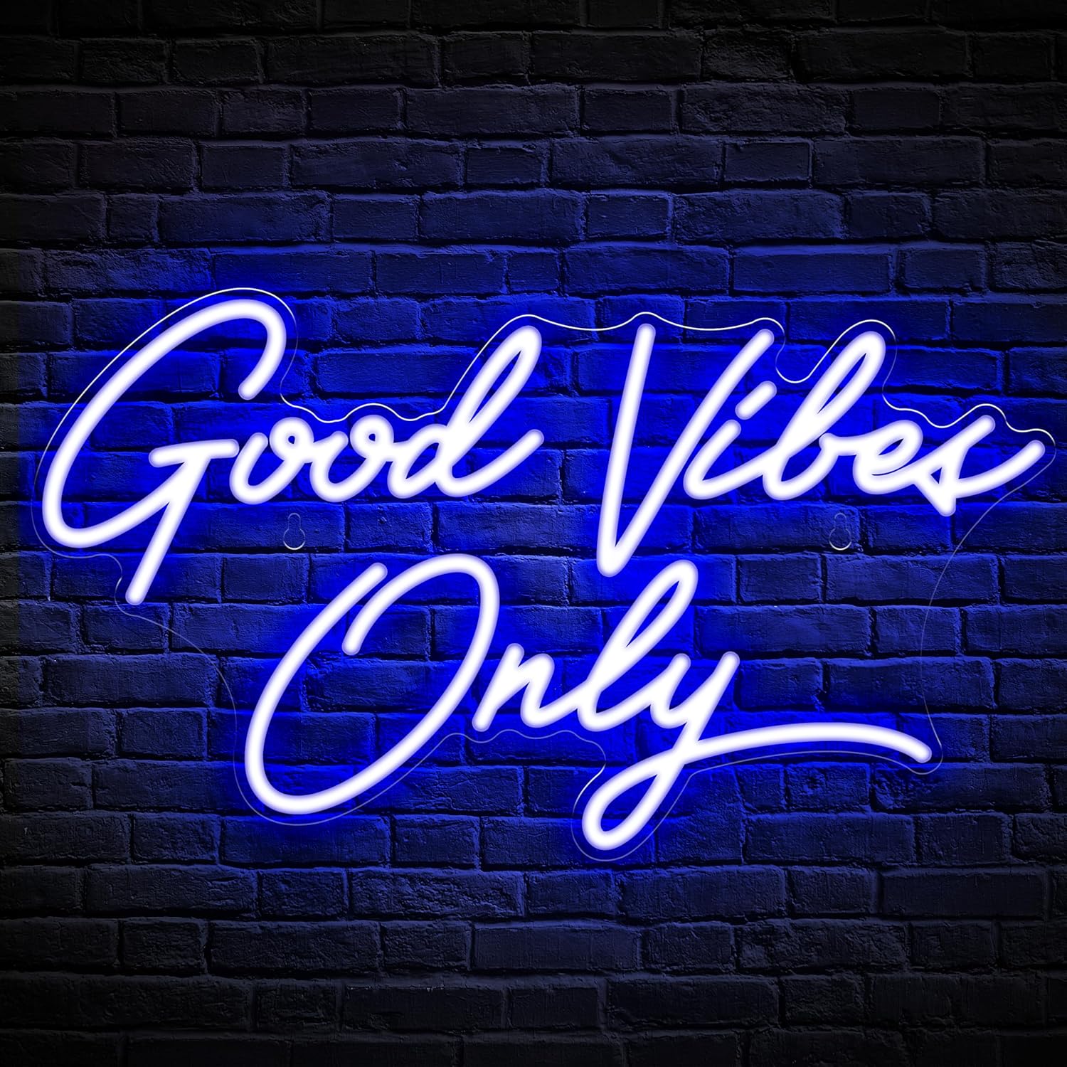 Kavaas Good Vibes Only Neon Signs for Wall Decor 17.7" x 9.9" | Blue Good Vibes Only LED Sign for Bedroom, Party, Bar, Salon - Best Gifts for Birthday, Christmas