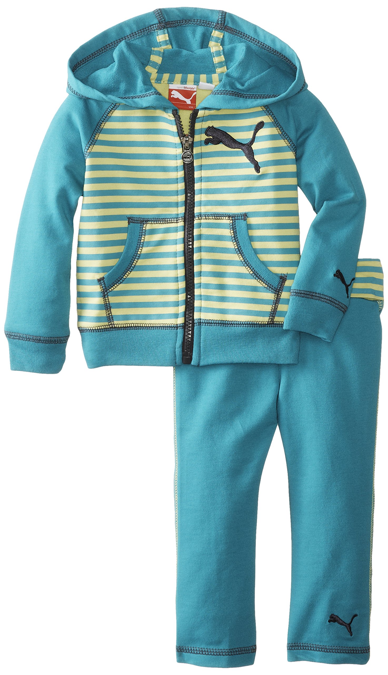 PUMA Kids Baby Girls' Stripe Raglan Two Piece Set