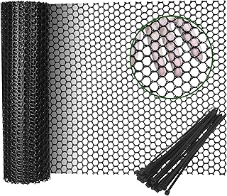 Gardzen Plastic Chicken Wire Mesh with 20pcs Ties, 16in x 10ft Durable Chicken Fence for Poultry, Garden Protection & DIY Crafting, Heavy-Duty Mesh Netting for Outdoor & Indoor Use