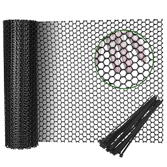 Gardzen Plastic Chicken Wire Mesh with 20pcs Ties, 16in x 10ft Durable Chicken Fence for Poultry, Garden Protection & DIY Crafting, Heavy-Duty Mesh Netting for Outdoor & Indoor Use